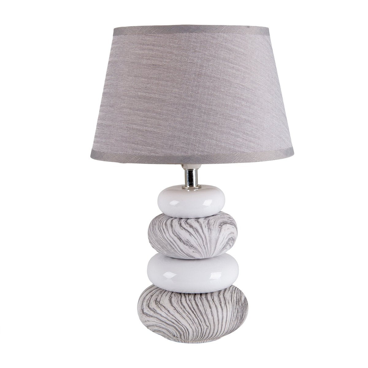 Keramische tafellamp "Stoney", modern., Keramische tafellamp in grijs, met E14 -aansluiting, tafellamp voor eetkamer, woonkamer, gang of kantoor, of als een bedlamp, 31 cm hoog