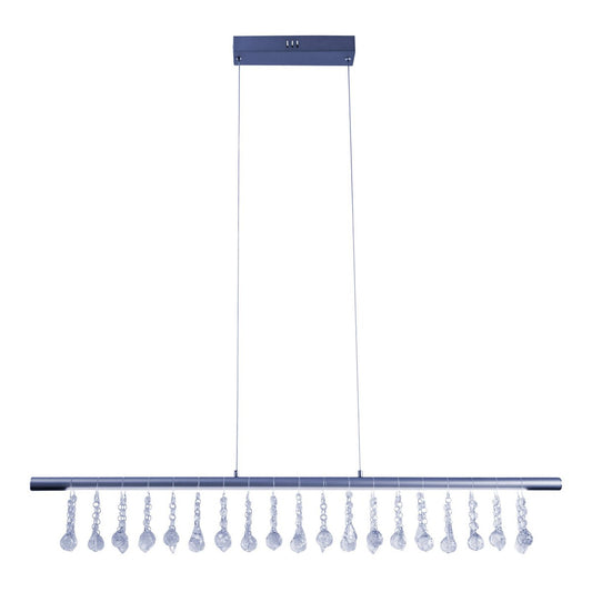 Led hanglamp "nobilis" lengte ongeveer 100 cm, gemaakt van metaal en plastic in grijs, met stevig gebouwd -in LED's, verlichting voor woonkamer, eetkamer of kantoor
