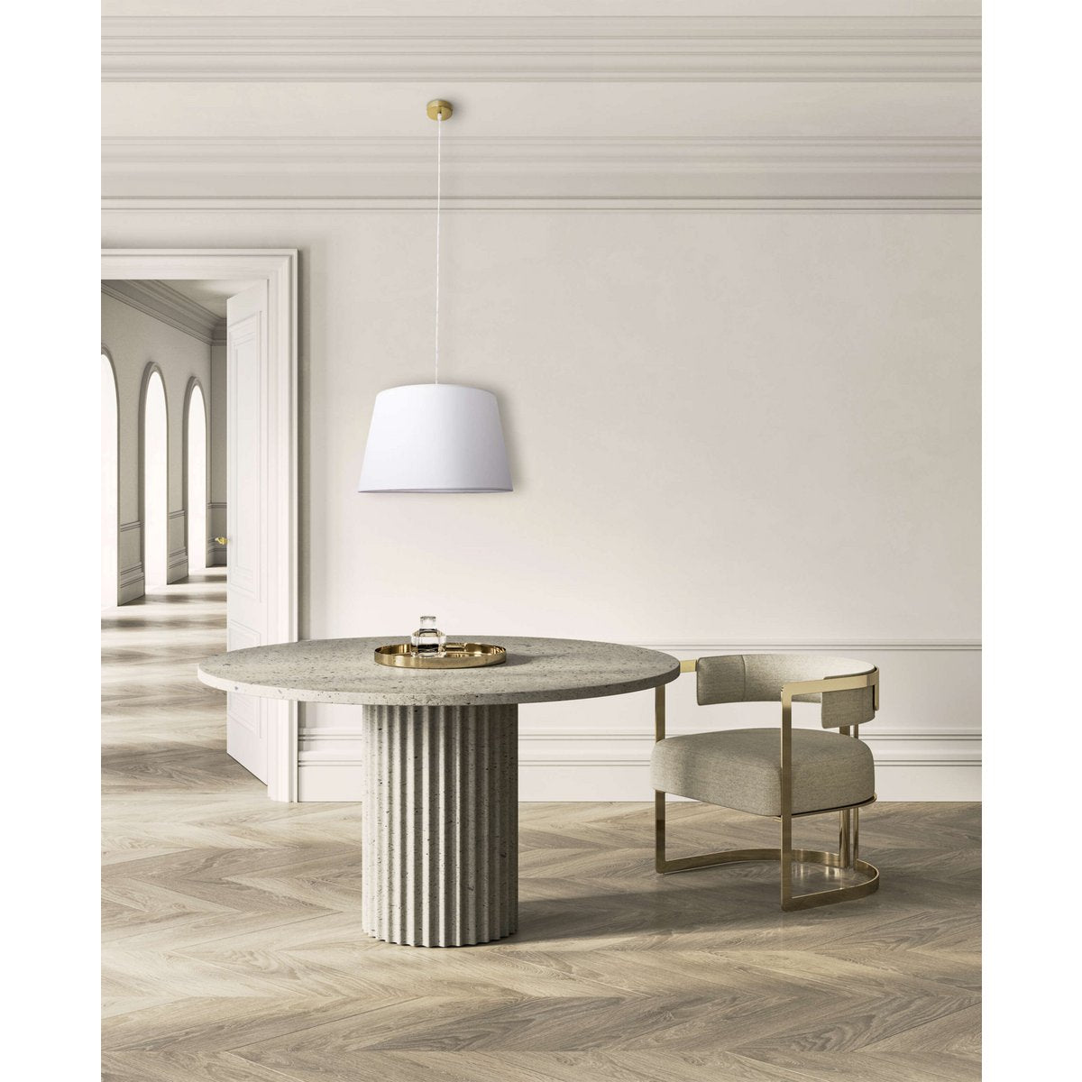 Hanger lamp "bologna" beige/messing