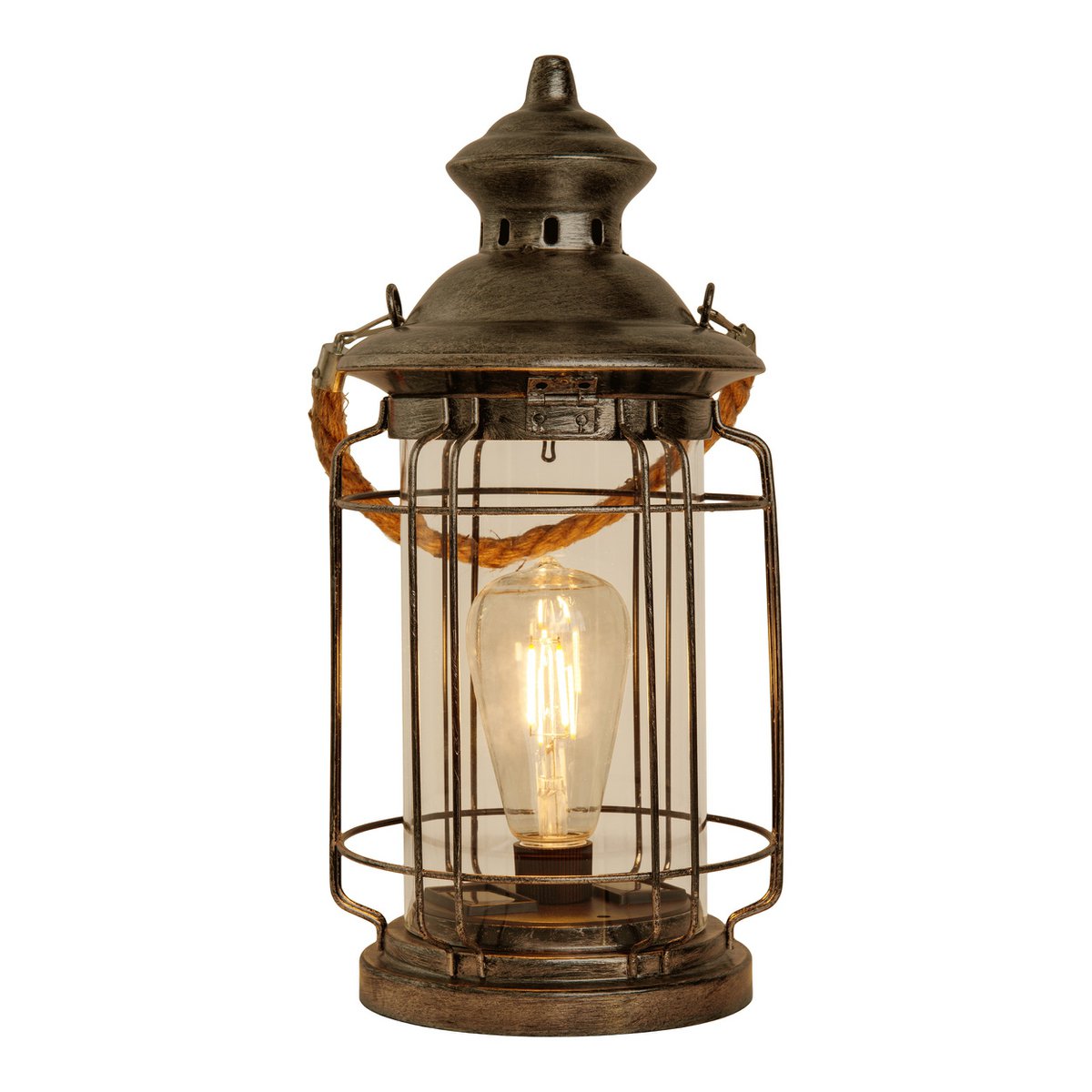 LED decoratief zonnelampje "Bruno" gemaakt van metaal, glas en plastic, koper, met een stevig ingebouwde LED, voor buiten