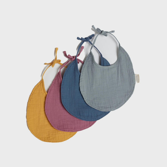 Organicera biologische katoenen mousseline Bibs - set van 4