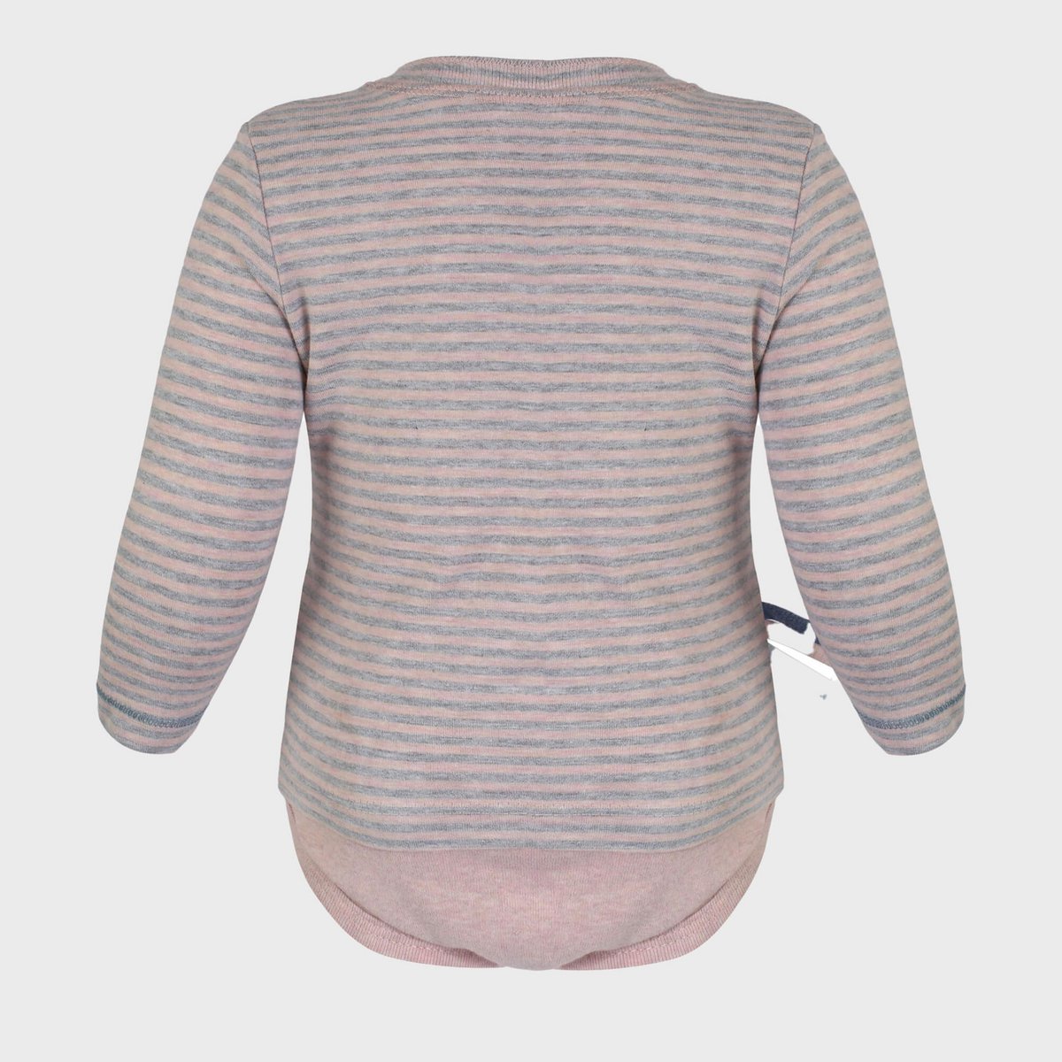 OrganicEra Organic Baby L/S T-shirt body, roze gestreept