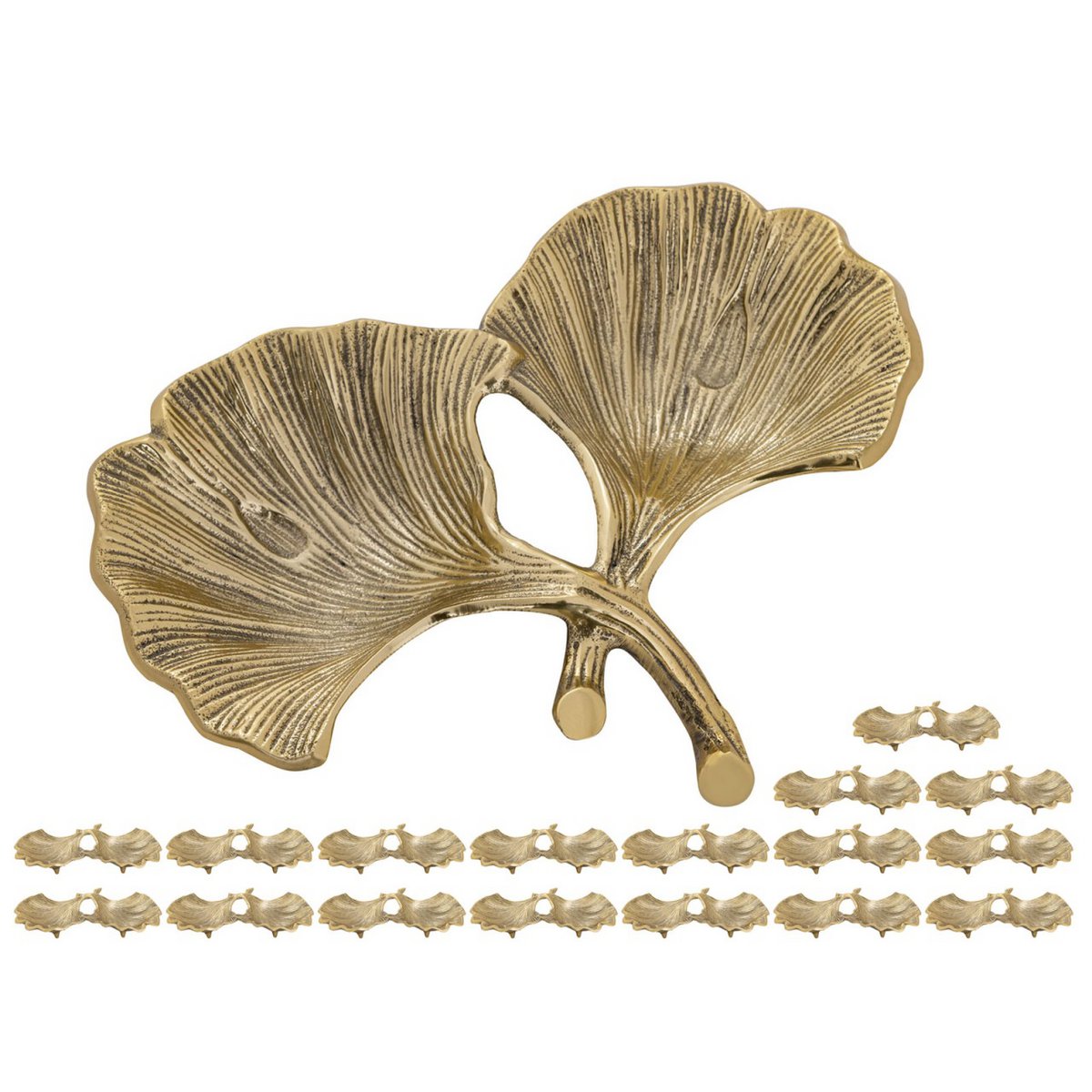 Decoratieve shell bowl master doos 18-delige aluminium ginkgo 2 blad goud of zilveren bladschaal