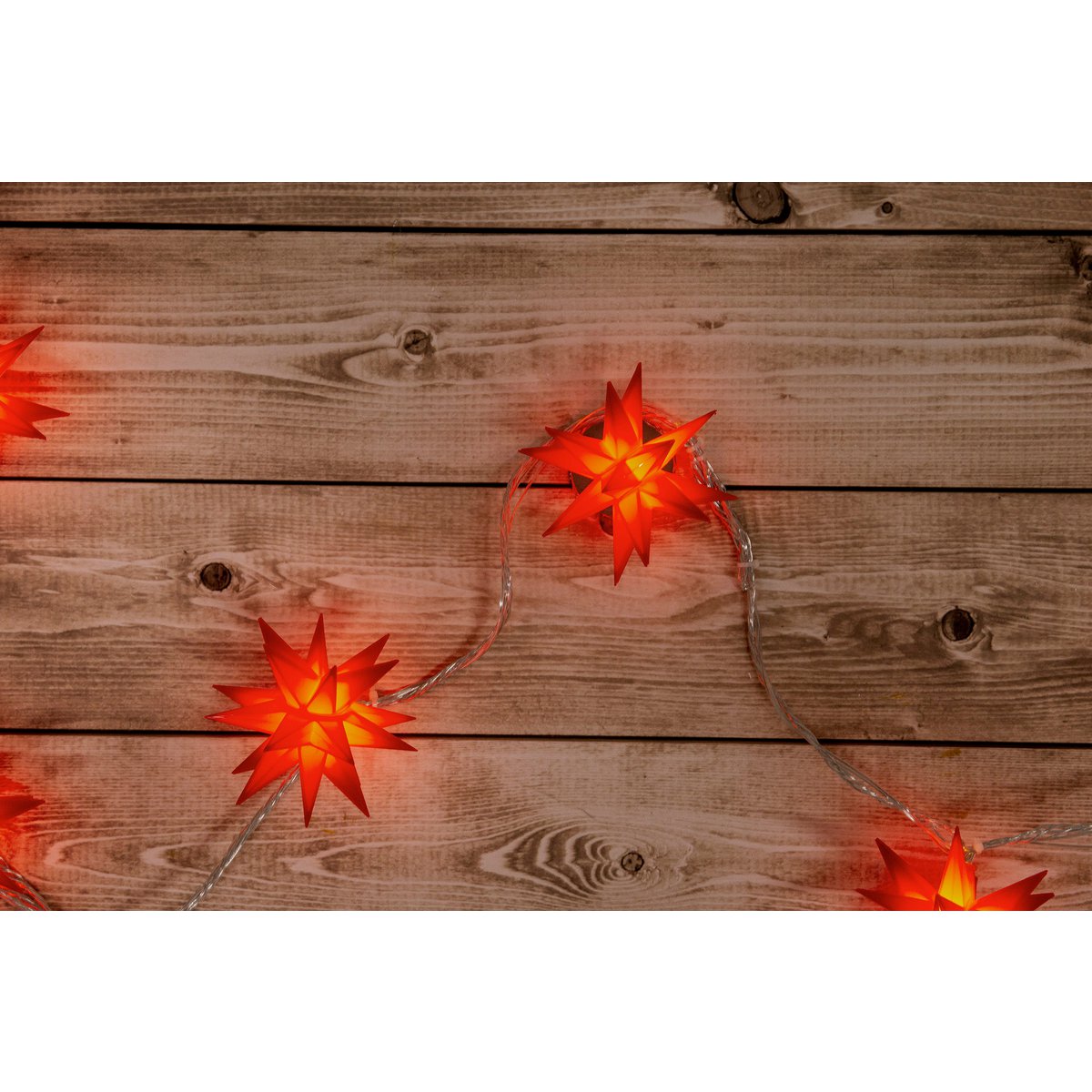 9er buiten LED Kerstmis lichte keten 3D-sterren / Xmas Lights-Red