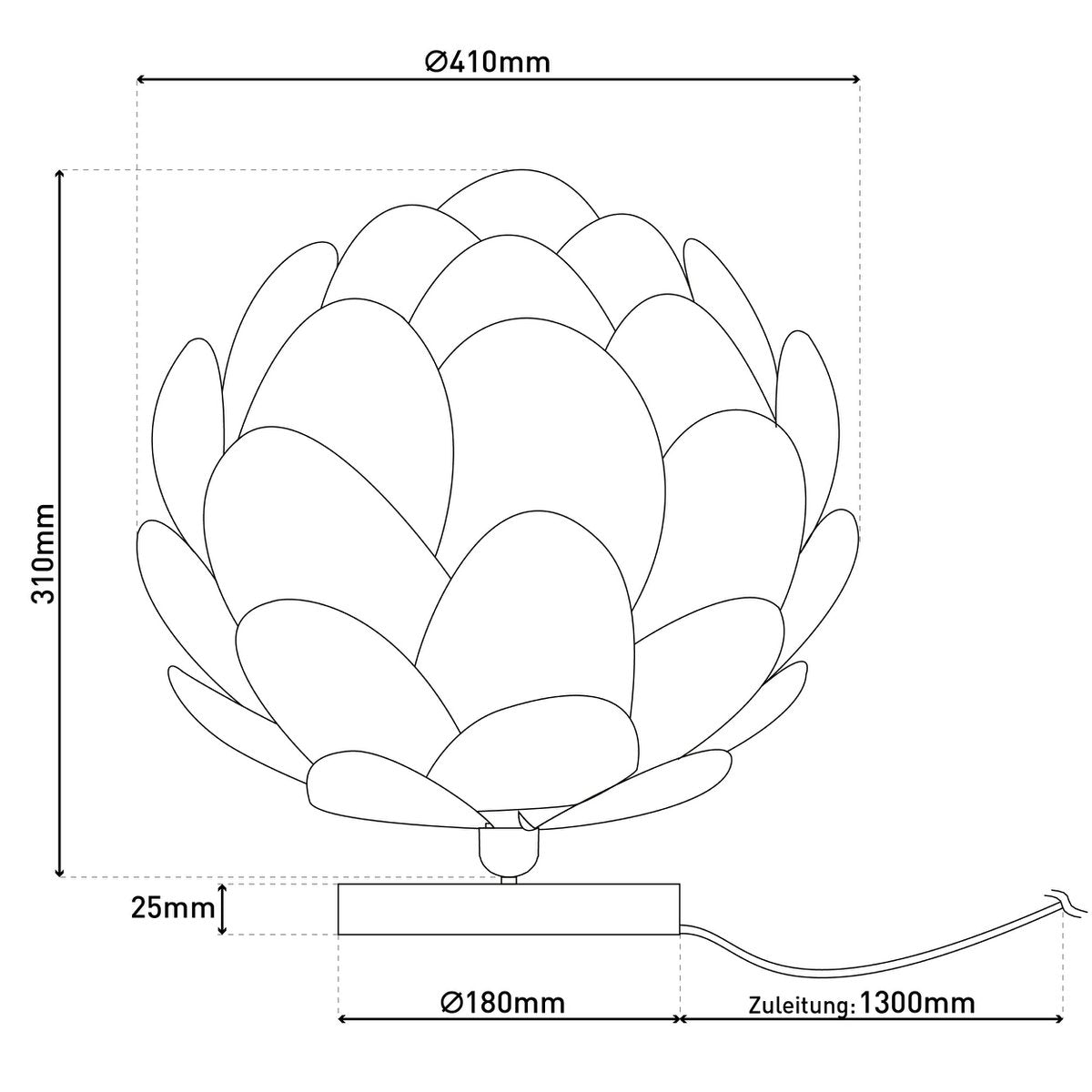 Tafellicht "fora" gemaakt van metaal en iriserend plastic, E27 -aansluiting, verlichting voor woonkamer, eetkamer en nachtkastje, Ø41 cm