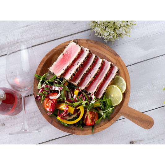 Houten pan decoratie pan hout 32x25 cm kom acacia vast