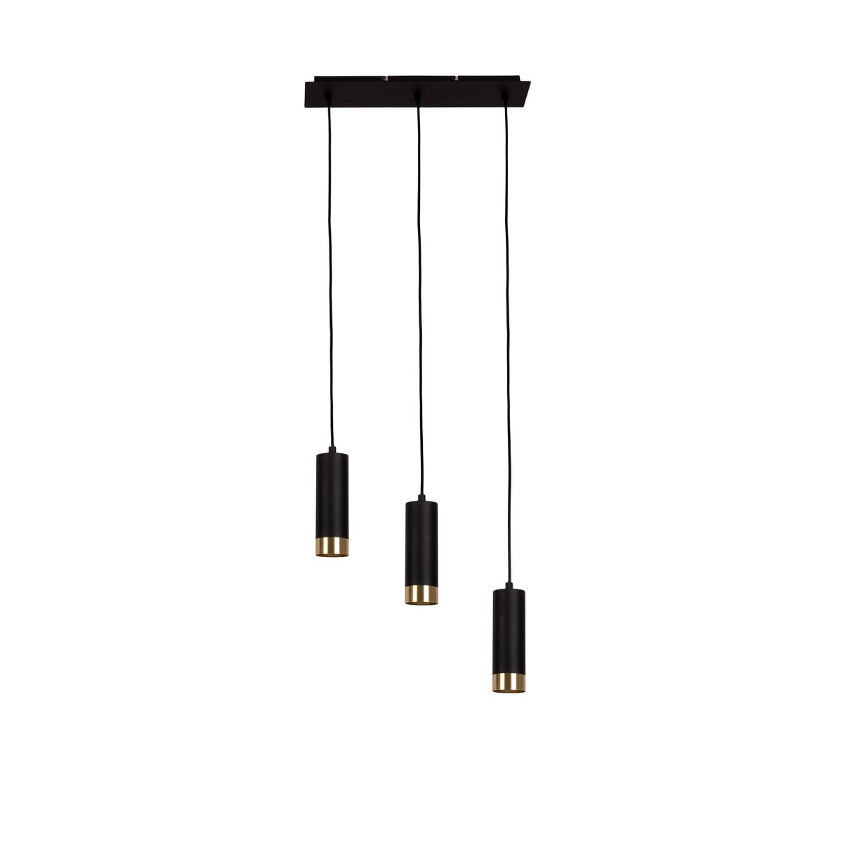 3 hanglamp "Fridu" gemaakt van metaal in Matt Black, met Gu10 -basis, 48 cm lang