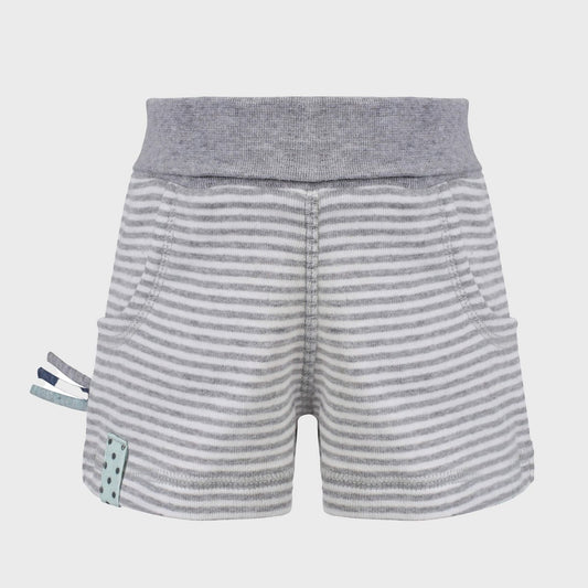 OrganicEra biologische babyshort, grijs gestreept