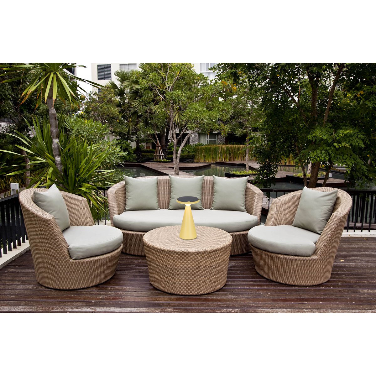 Zonne -batterijlamp "Palu" voor buiten en binnen, gemaakt van plastic in geel, 20 cm hoog