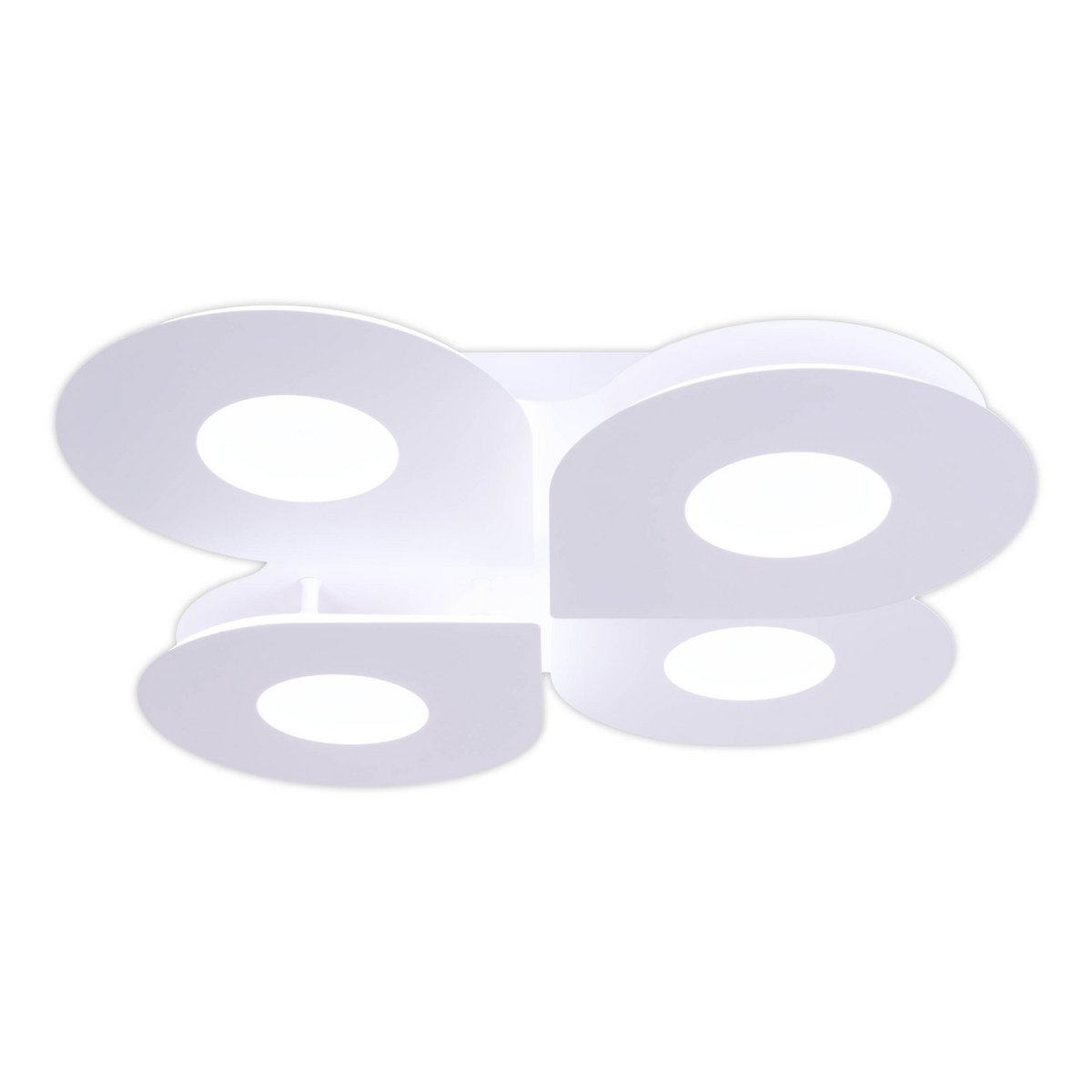 LED-plafondlamp "Smilla" wit, 50 x 50 cm, 8 cm, metaal en plastic, geïntegreerde LED's, 2400 lm, dimable, CCT-functie 3000-6.500 K, nachtlichtfunctie.