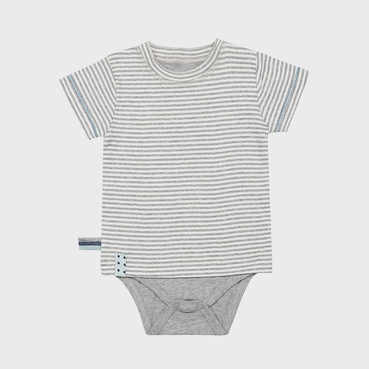 OrganicEra Organic Baby S/S T-shirt body, grijs gestreept