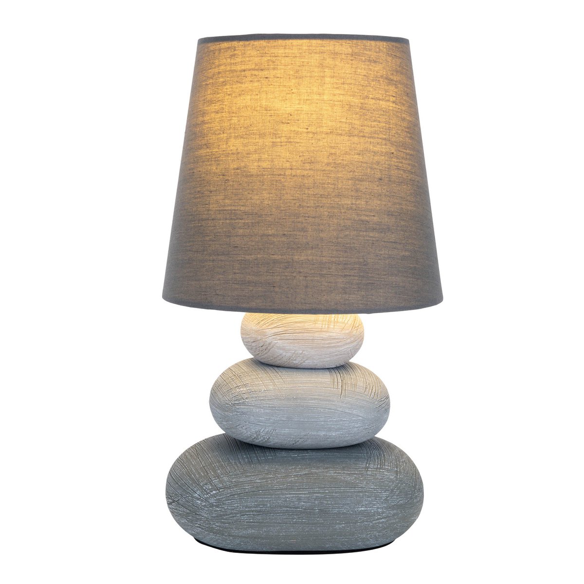 Keramische tafellamp "Stoney", keramische tafellamp in grijs, met E14 -aansluiting, tafellamp voor eetkamer, woonkamer, gang of kantoor, of als bedlamp, 31 cm hoog