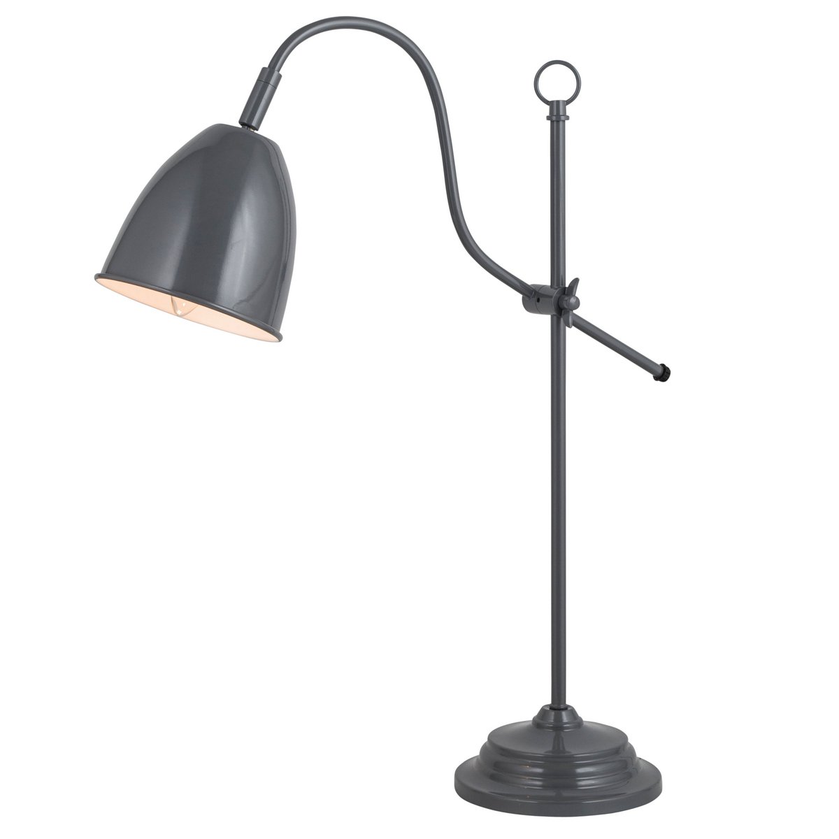 Metalen tafellicht "pinhead", retro klassiek in grijs metal, e14