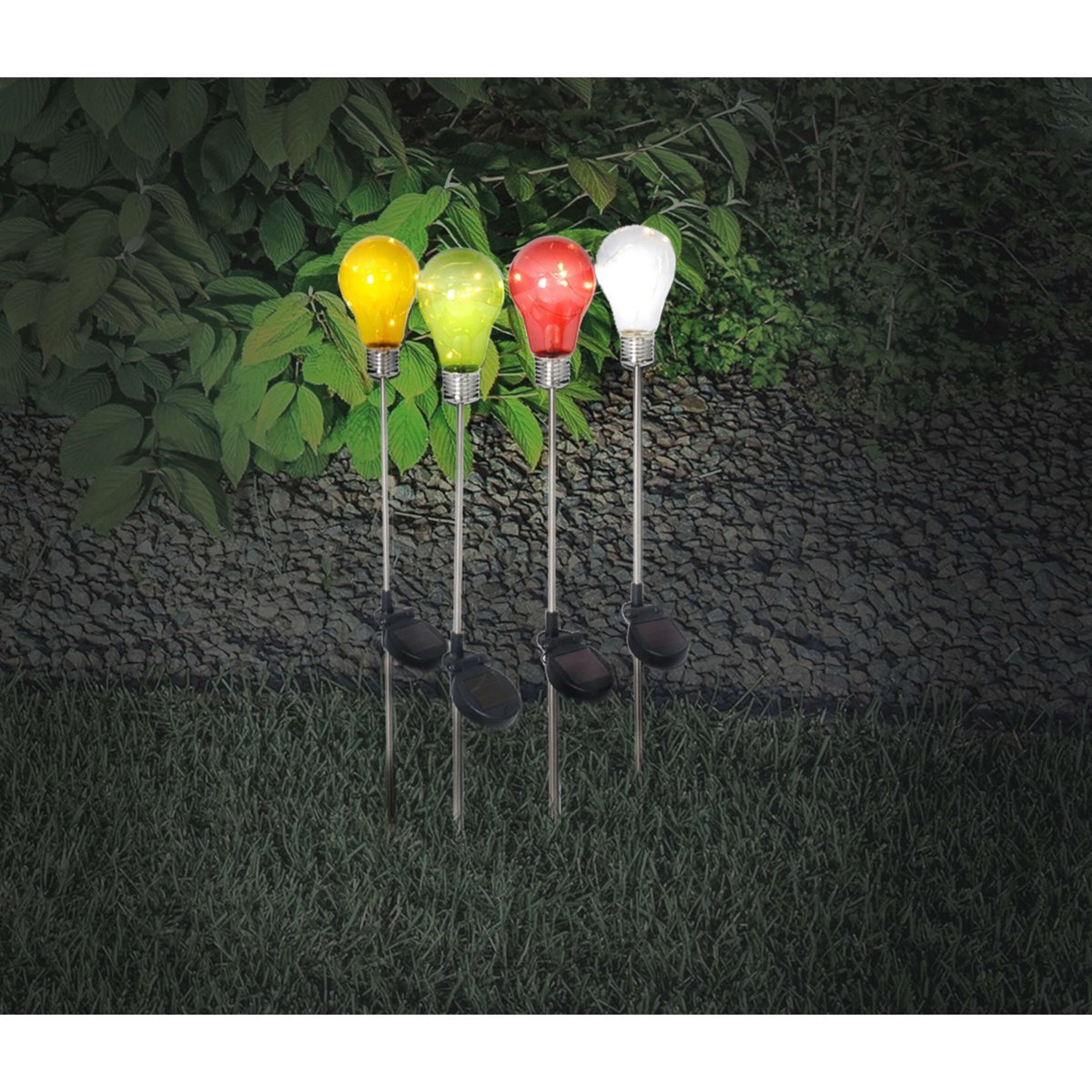 Set van 4 decoratieve solar grondpennen "lamp"