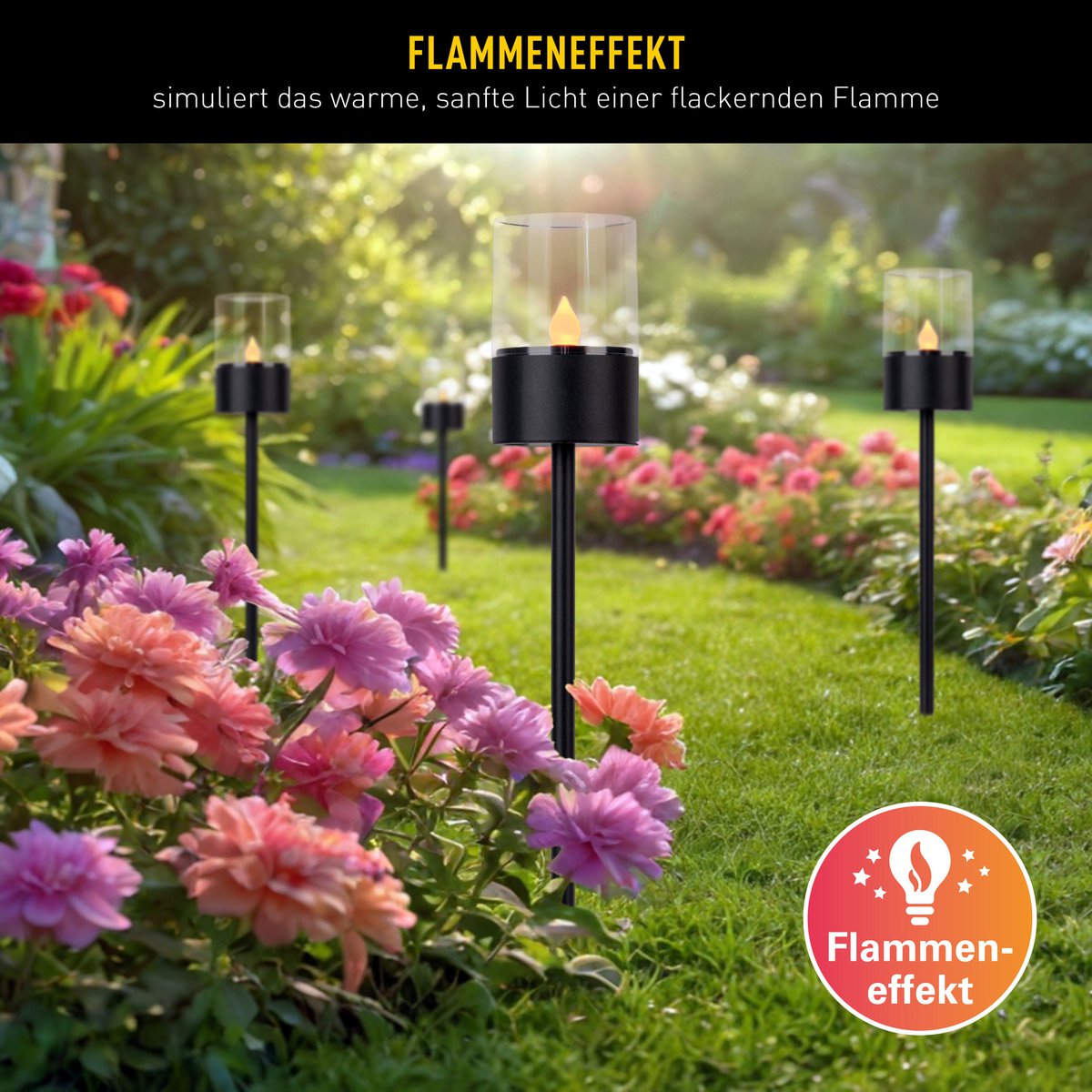 4er set Solar-/Dekoerdspieß