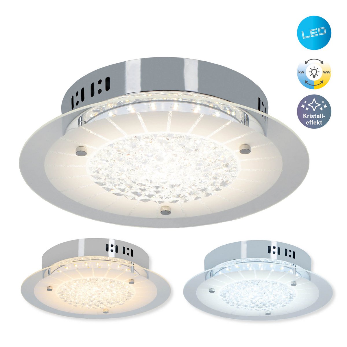 LED plafondlamp "Chur" met kristaleffect