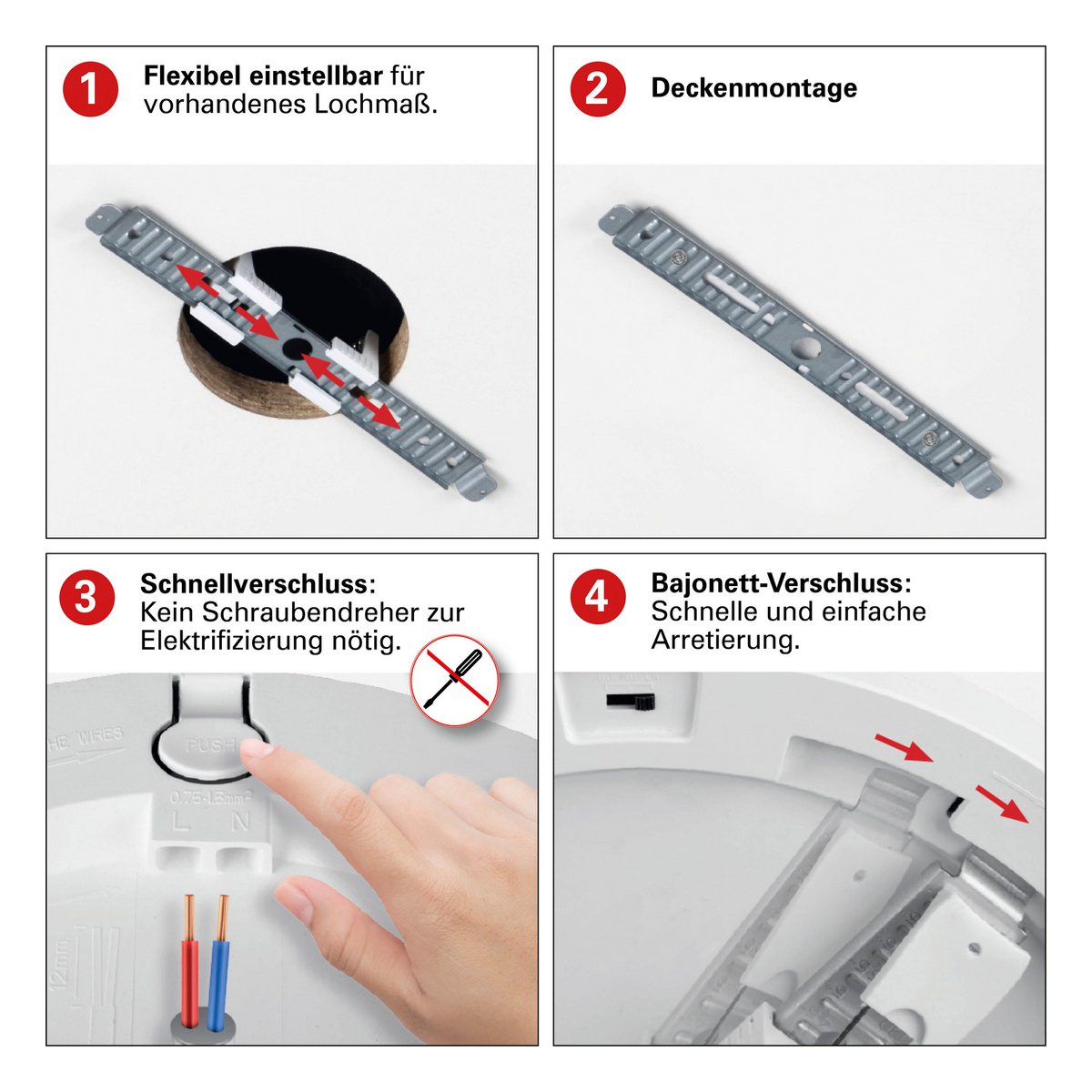 LED -plafondlamp "bonus", functie, metalen plafondlamp en plastic, ringen in chroom en wit kunnen worden gewijzigd, met stevig ingebouwde LED's, 22,5 cm diameter
