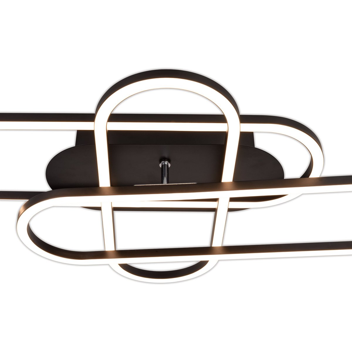 LED CCT -plafondlicht "Carlon" gemaakt van Matt Black Aluminium en Plastic, met geïntegreerde LED, 120 cm lang