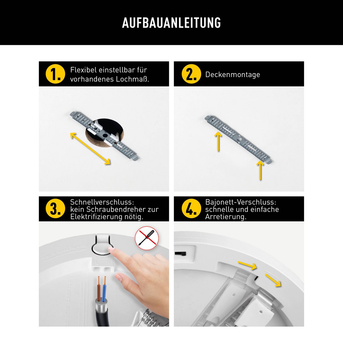 LED -plafondlamp "bonus", functie, metalen plafondlamp en plastic, ringen in chroom en wit kunnen worden gewijzigd, met stevig ingebouwde LED's, 22,5 cm diameter