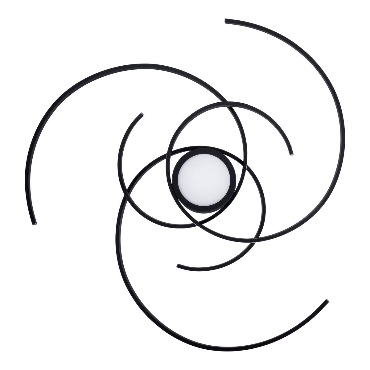 LED -plafondlicht "Radon" in zwart, gemaakt van metaal en plastic, met stevig ingebouwde -in LED's Ø 57 cm