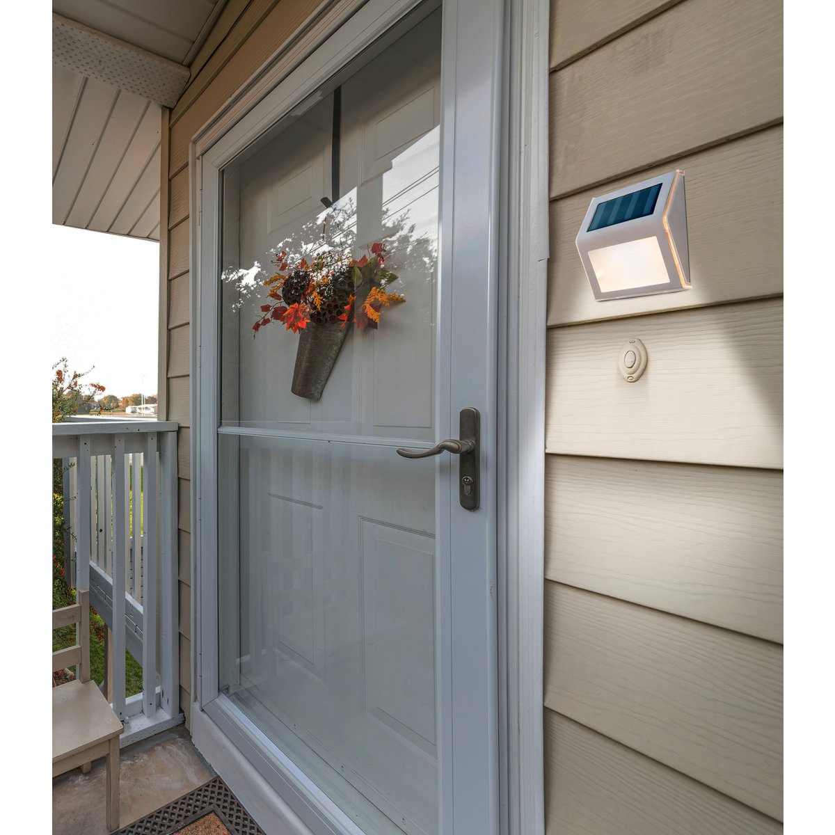 4 Set LED LED Solar Outer Light, voor buiten, wandlamp-metaal en plastic in stalen blank, met geïntegreerde LED