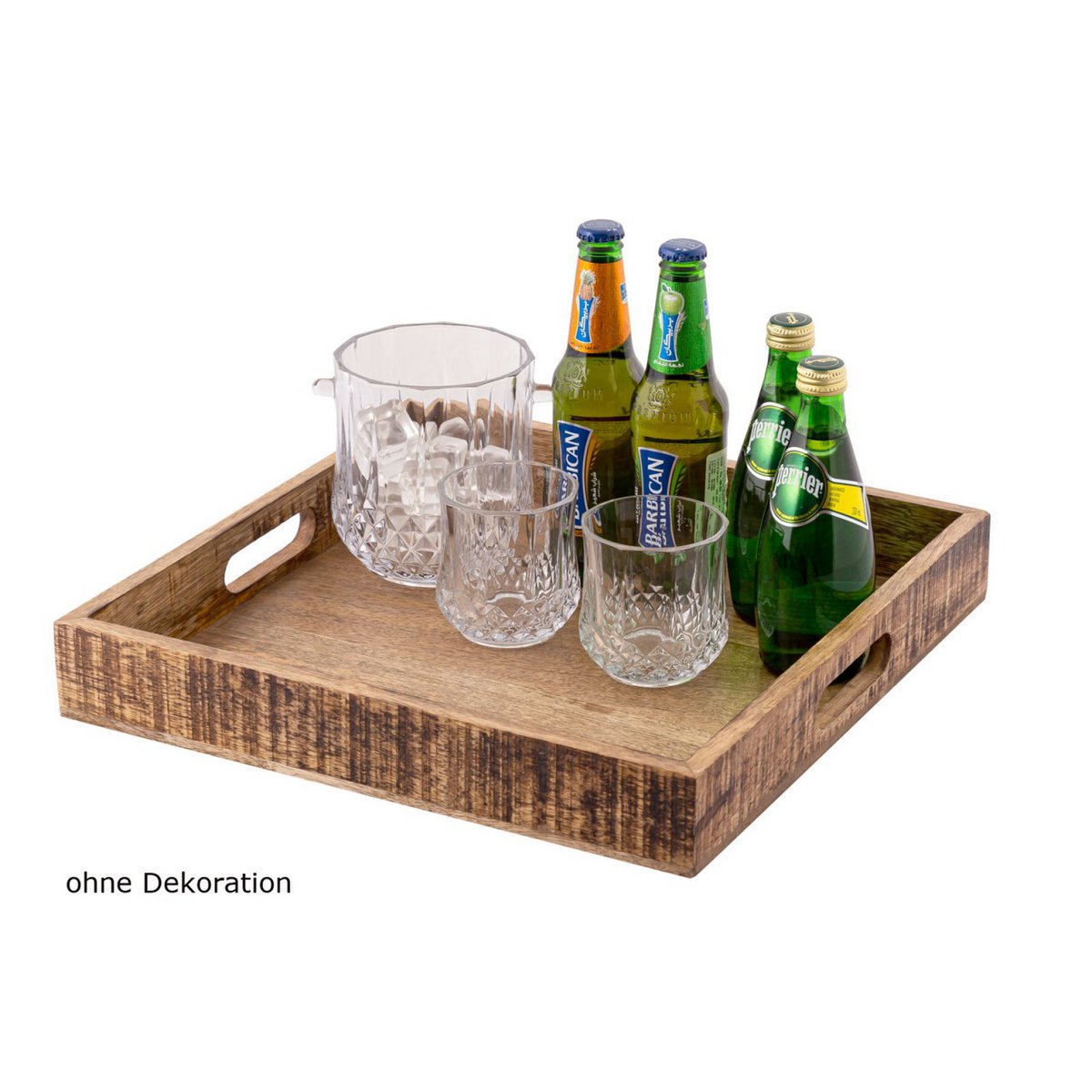 Serveer dienblad Woon Trade 40x40cm Trade Wood Serving Tray Decoration Tray Square gemaakt van mango