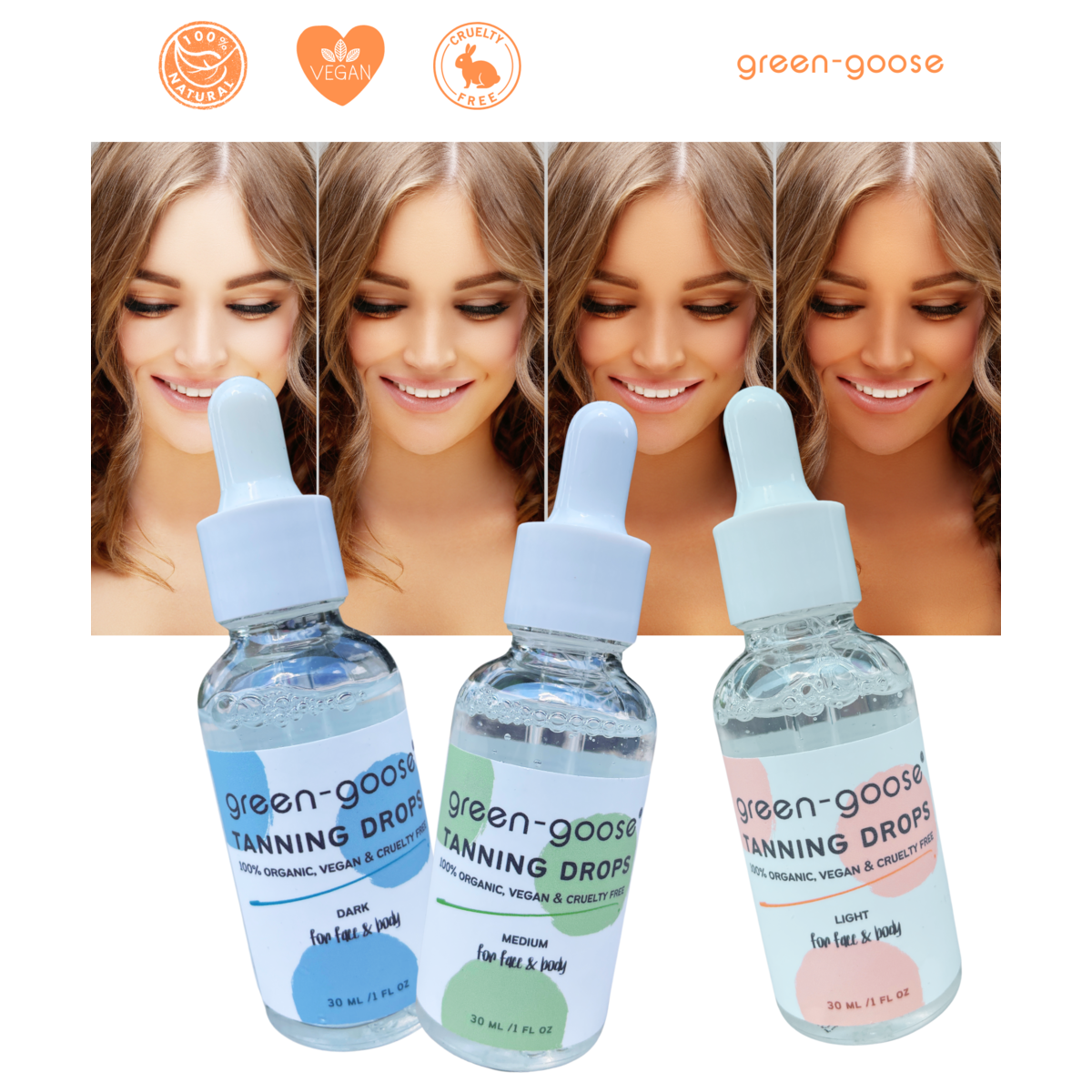 green goose Organic Tanning Drops - Dark - 30 ml
