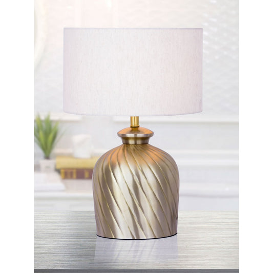 Tafellamp bedlamp ø 30 x H 52 cm tafellamp decoratieve lamp metalen voet goud zilver