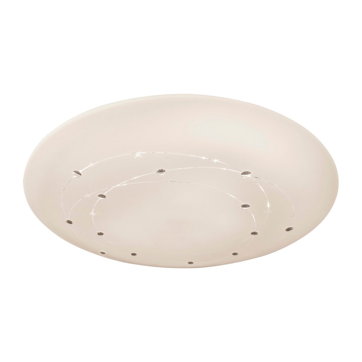 LED -plafondlamp Lissabon met kristaleffect, plafondlamp, metaal en plastic, wit, geïntegreerde LED, verlichting voor woonkamer, kantoor of gang
