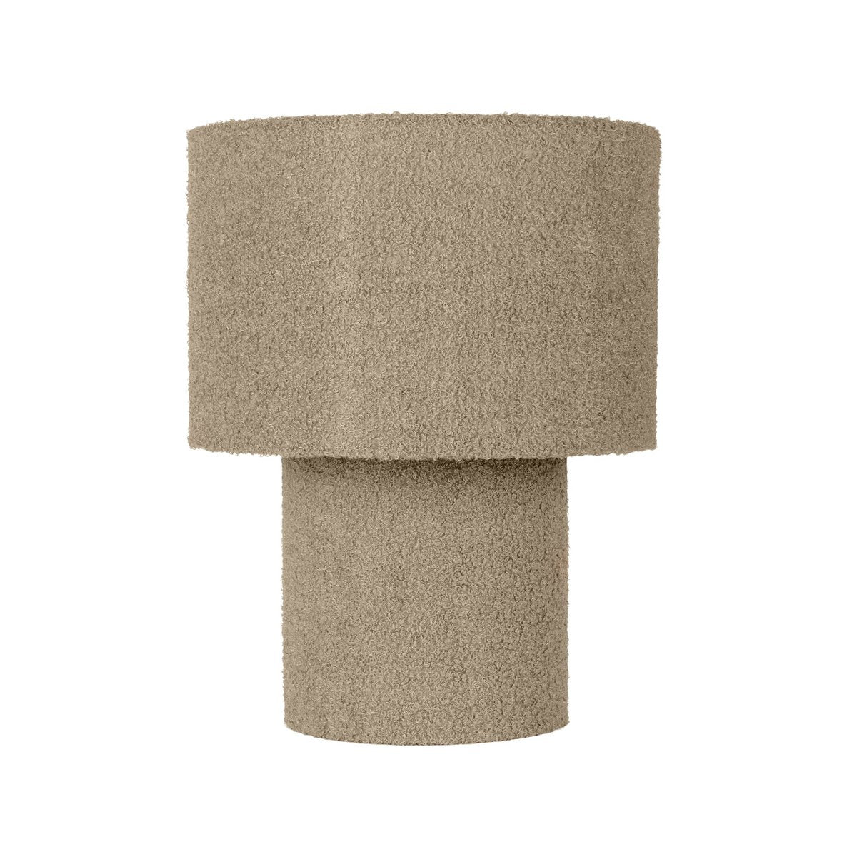 Tabellamp "Fluffy" met tekstbladen en voet in amandel, E27, ca. 31 cm hoog