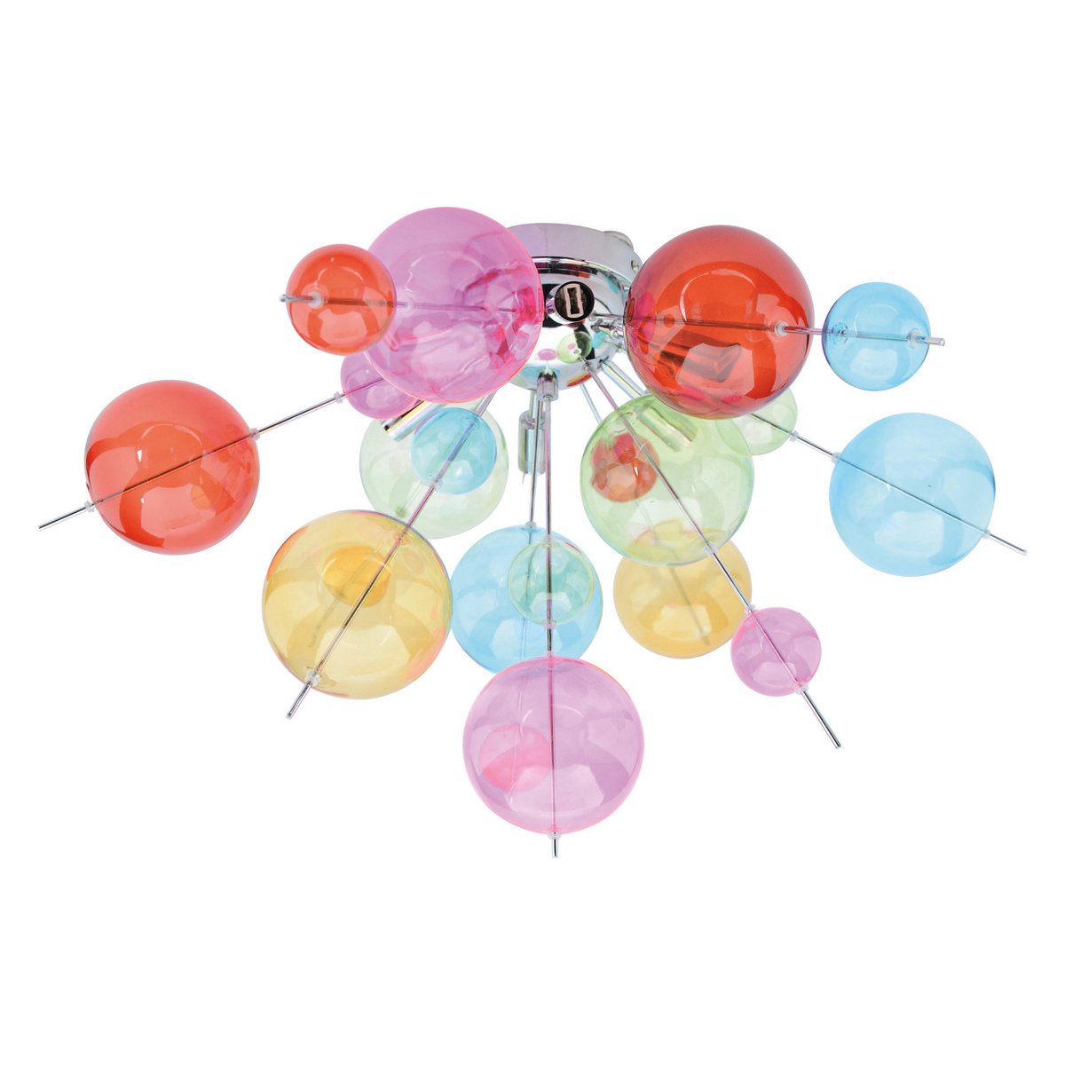 Plafondlamp "explosie" gekleurd gemaakt van metaal en glas, G9 -frames, plafondlamp voor eetkamer, woonkamer, gang of kantoor, Ø57 cm
