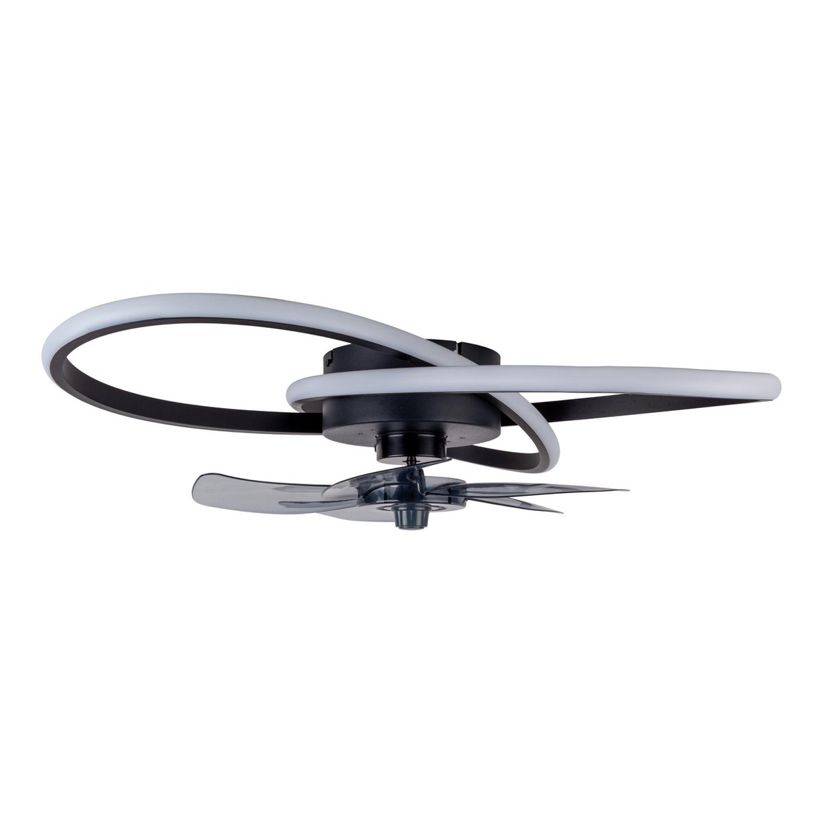 Modern LED -plafondlicht "Riccio" inclusief ventilator, nachtlichtfunctie, dim- en lichttemperatuurinstelling is uitgerust met stevig geïnstalleerde LED's en heeft een geschatte Øvon 58 cm.