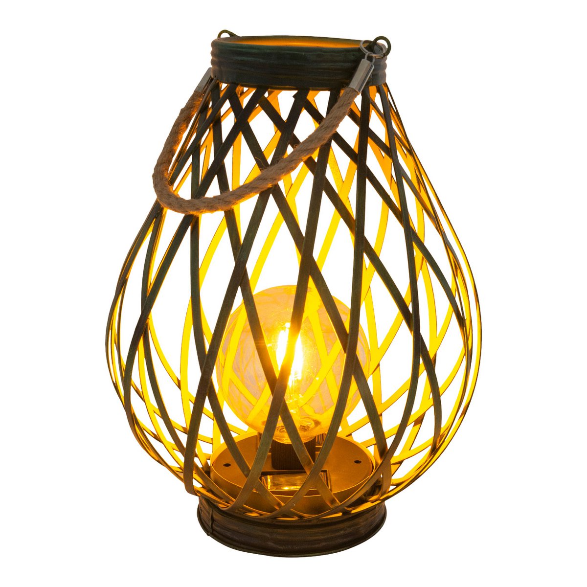 LED decoratief zonnelamp "Baluba" - Buiten metaal en plastic in goud met stevig geïntegreerde LED's