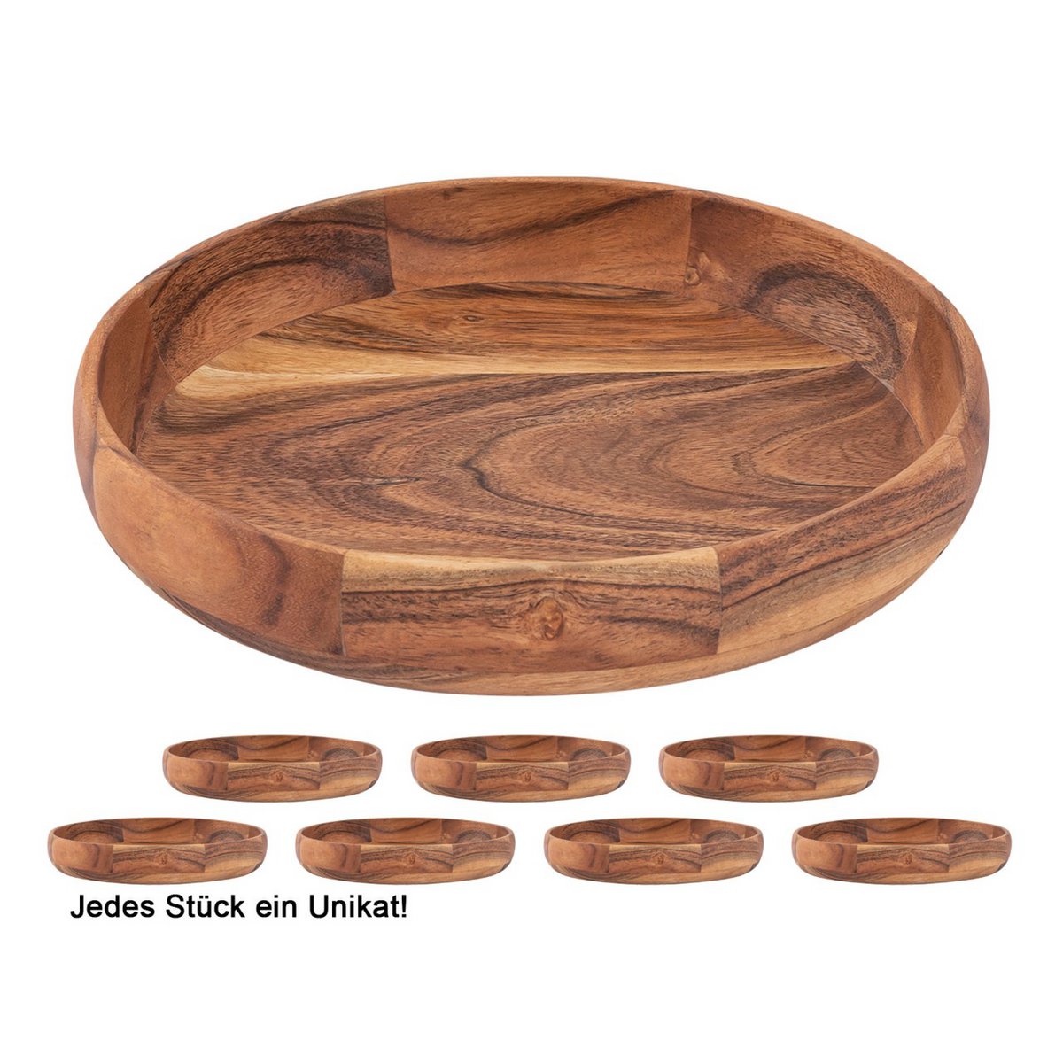 Fruit Bowl Decoratie Shell Wood Master Box 8-delige Ø30cm Food Law Acacia Massive