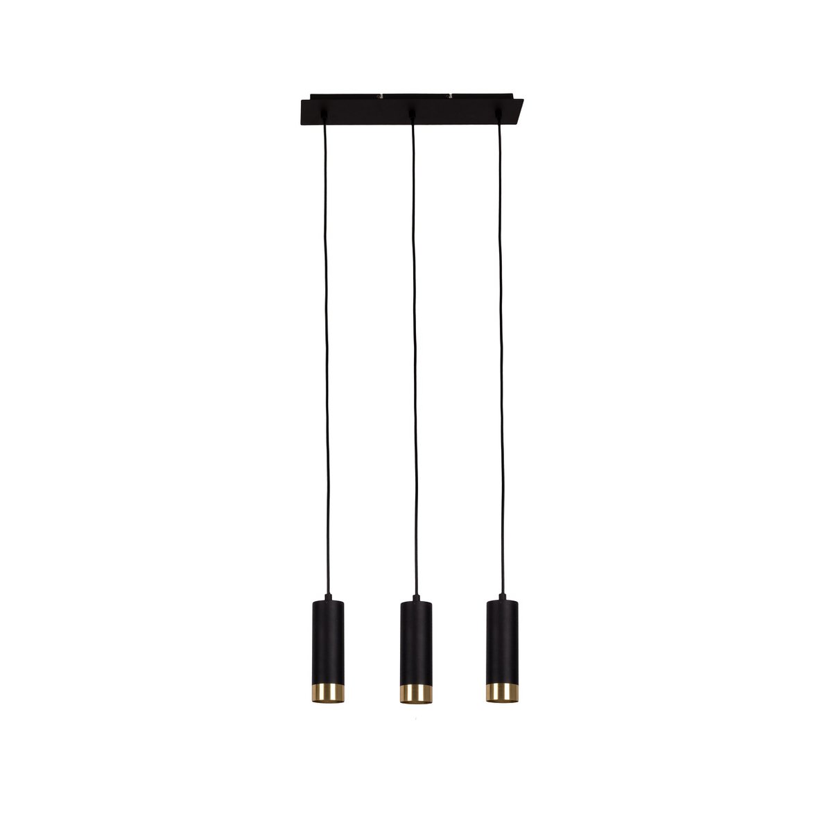 3 hanglamp "Fridu" gemaakt van metaal in Matt Black, met Gu10 -basis, 48 cm lang