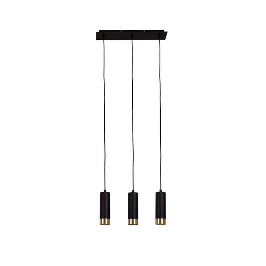 3 hanglamp "Fridu" gemaakt van metaal in Matt Black, met Gu10 -basis, 48 cm lang