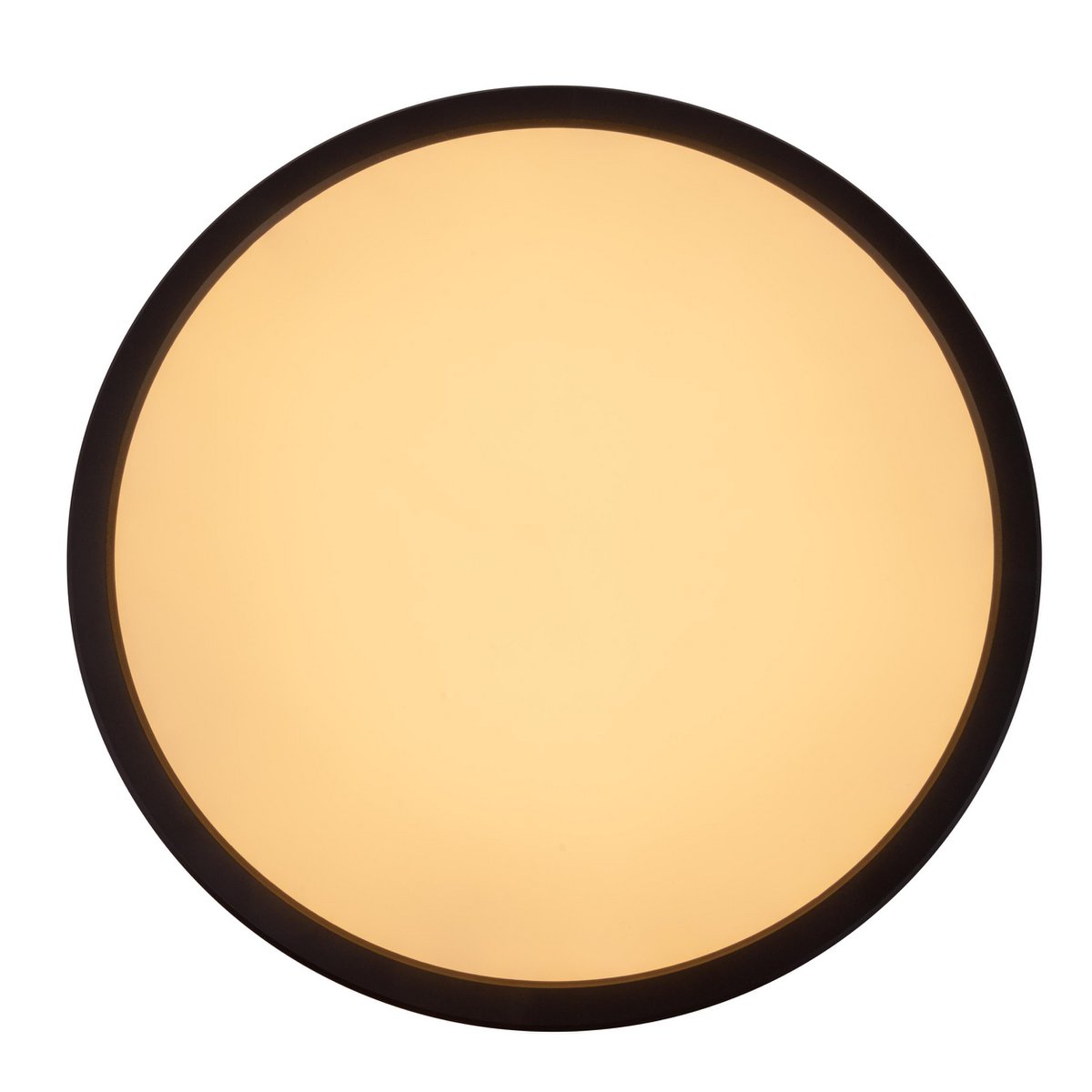 Het LED-plafondlicht "Carlo" met RGB-backlight, Ø van 29,3 cm, klassiekmoderne plafondlicht gemaakt van zwart/wit plastic met veel functies, b.v.