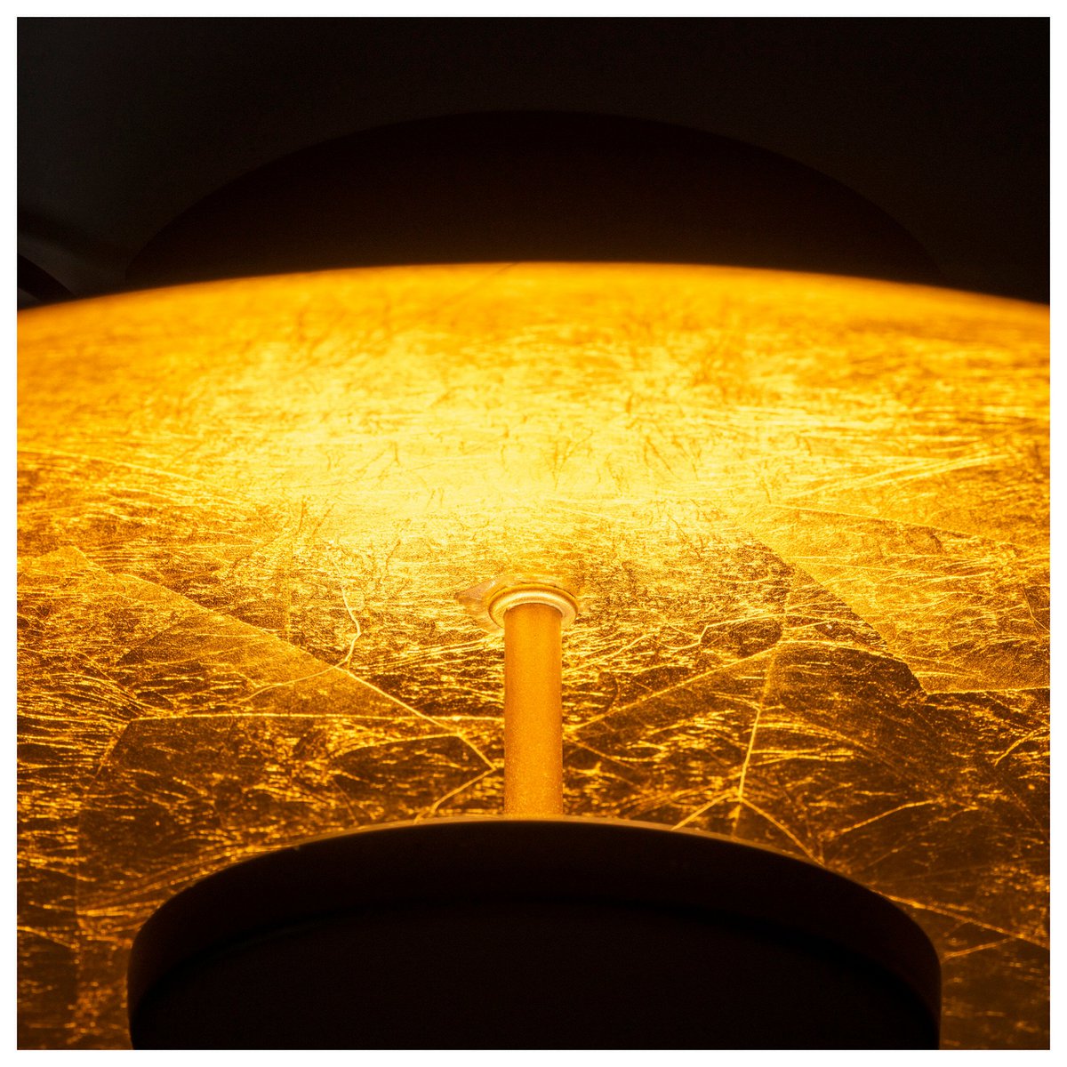 LED -plafondlamp "Firenze" metalen plafondlamp in zwart en goud, stevig geïnstalleerd, verlichting voor woonkamer, kantoor of de toegangsstang van 30 cm diameter