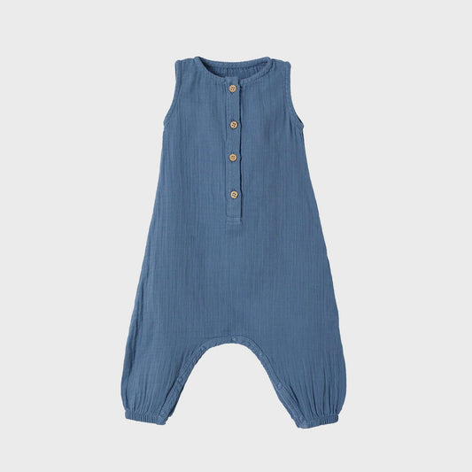 OrganicEra biologische mousseline overall, indigo