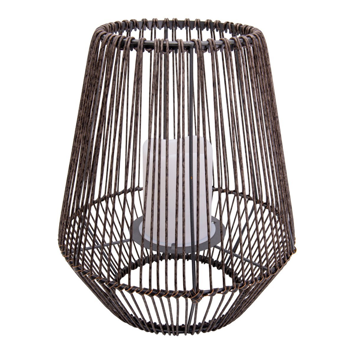 LED Solar Lamp "Plasto" Ø 26 cm buiten gemaakt van bruin metaal en plastic