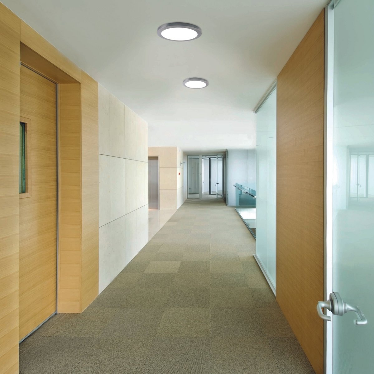 LED -plafondlamp "bonus", functie, metalen plafondlamp en plastic, ringen in chroom en wit kunnen worden gewijzigd, met stevig ingebouwde LED's, 22,5 cm diameter