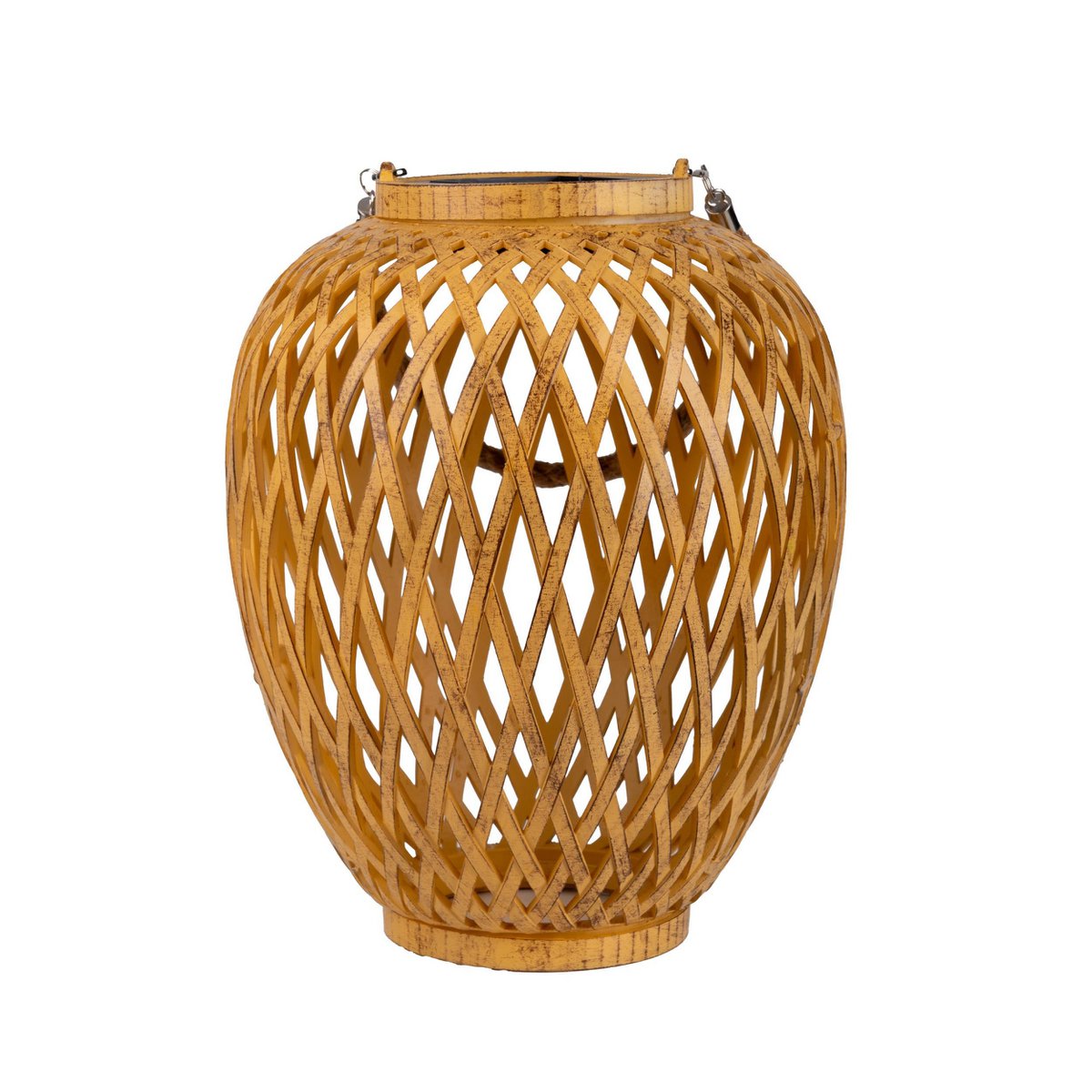 2 Set Basket / Solar Record "Cesto", gemaakt van natuurlijke gekleurde Artstrattan, met schemeringsensor, warm wit, 24 cm hoog, voor de buitenruimte