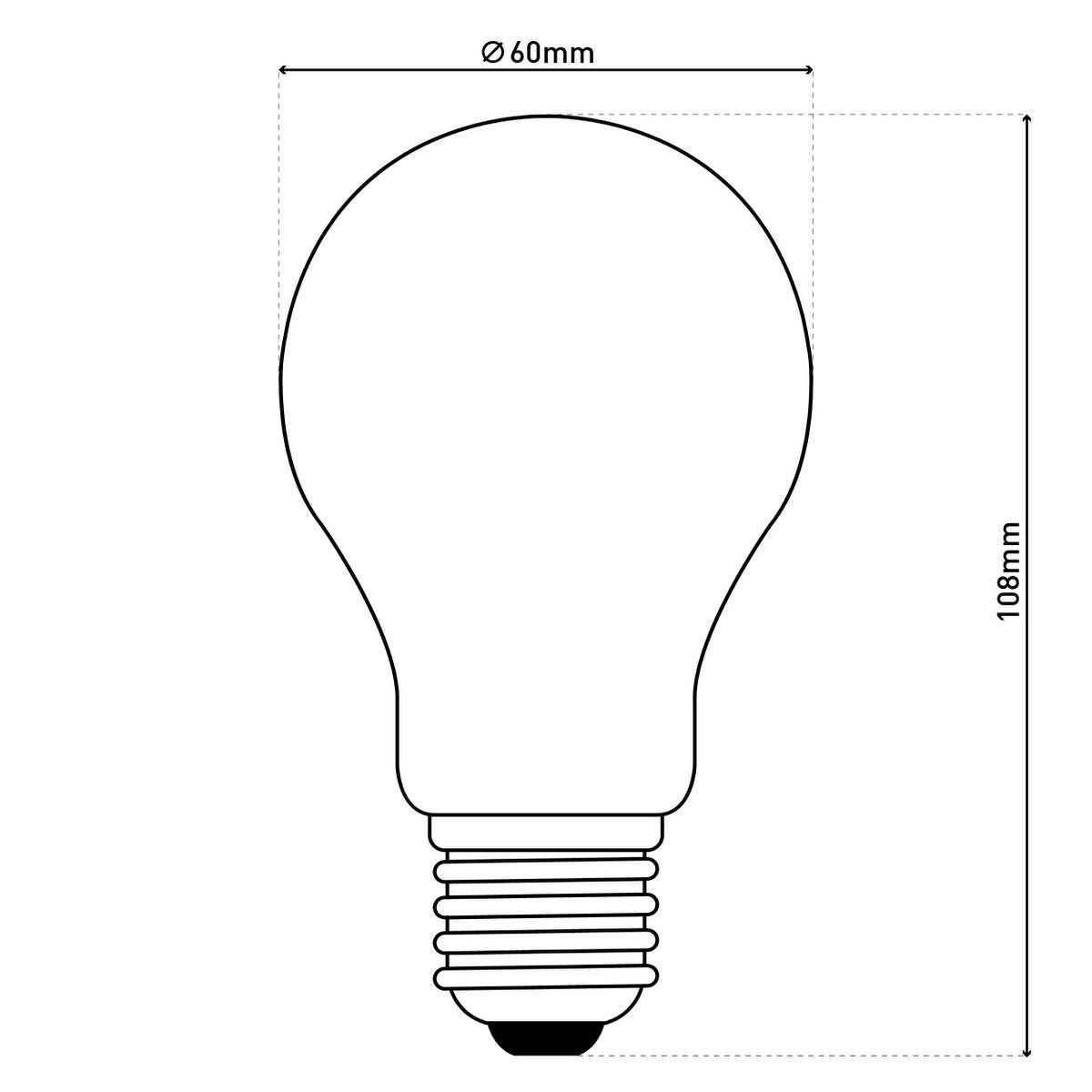 6-set LED-lamp voor E27-versie met elk 8 watt, gemaakt van metaal en glas, warm wit
