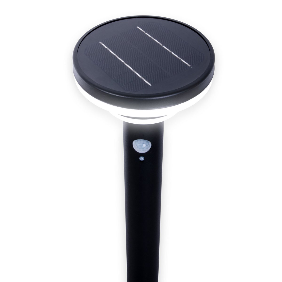 Led Solar Standing Lamp "Nora" met Earth Skeer, voor buiten, metaal en plastic aarde spies in het zwart, met geïntegreerde LED