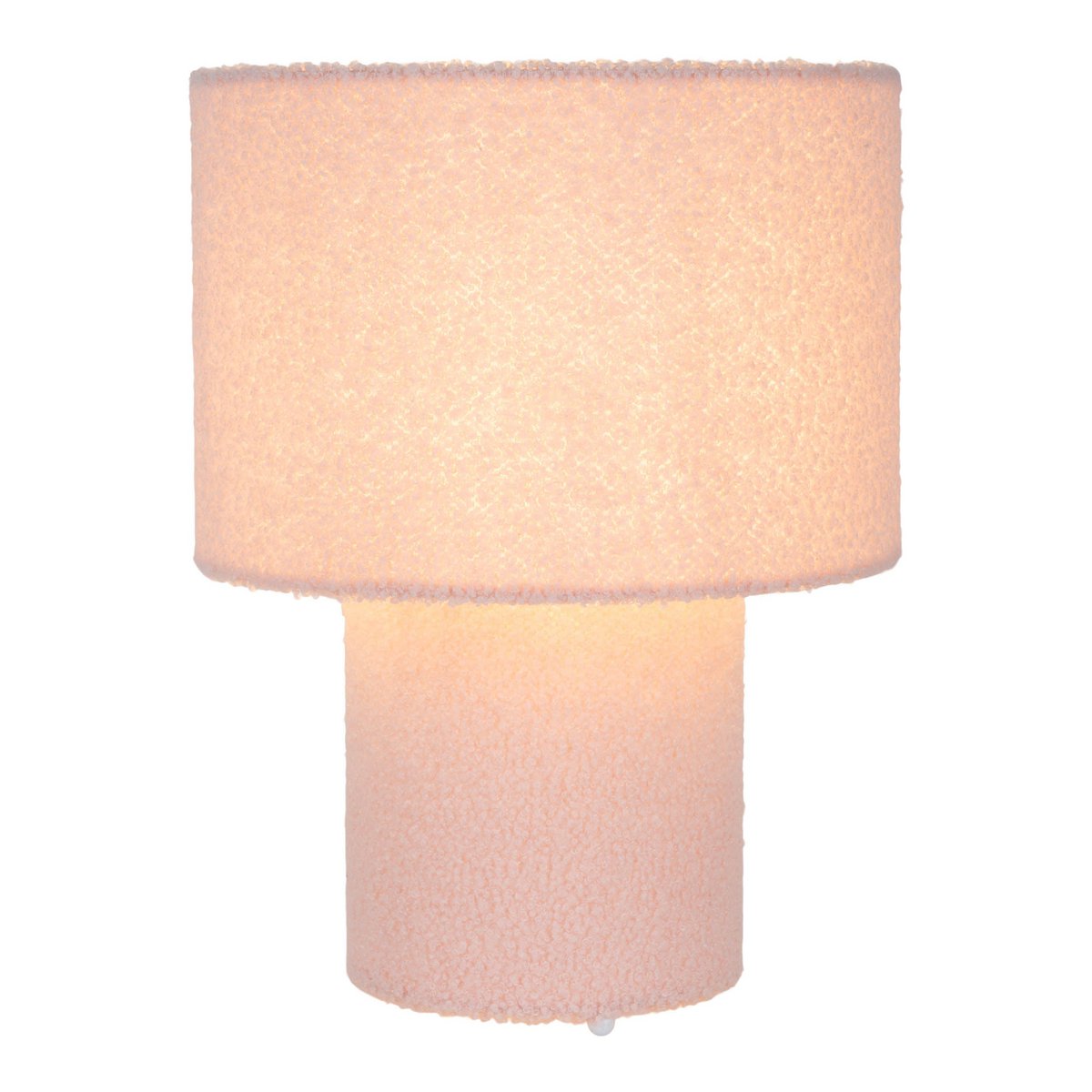 Tabellamp "Fluffy" met tekstbladen en voet in roze, E27, ca. 31 cm hoog