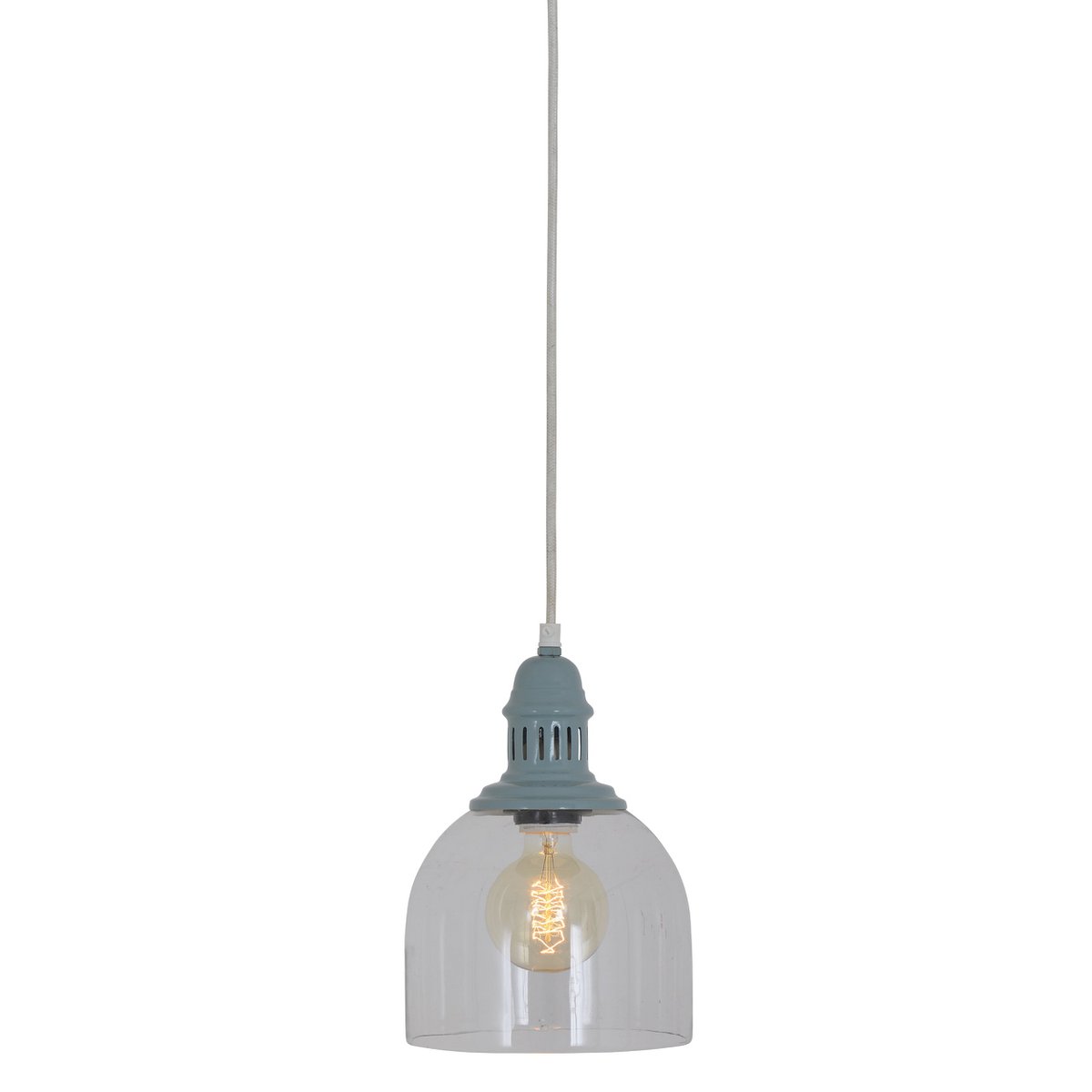Glazen hanglamp "Mumbai", retro klassiek gemaakt van metaal en glas in groen, E27