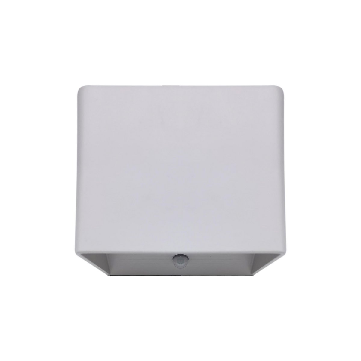 Noteloze wandlicht "kubus" magnetisch, ca. 10 x 10 cm, gemaakt van wit metaal, met bewegingssensor