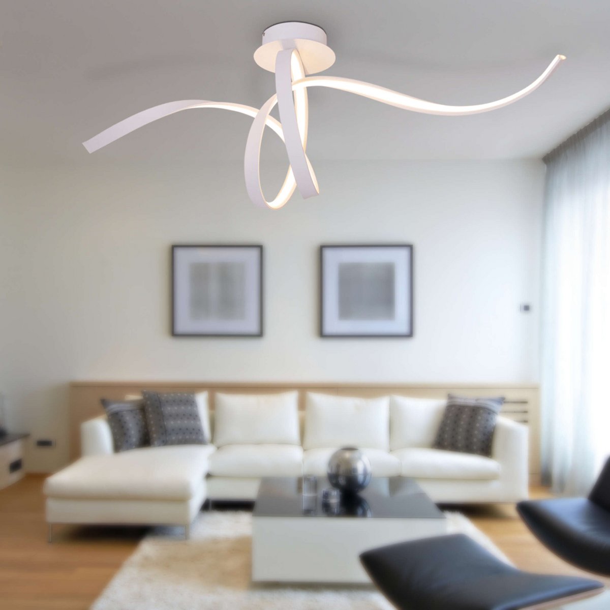 LED -plafondlamp L: 120 cm Wit "Odrive"