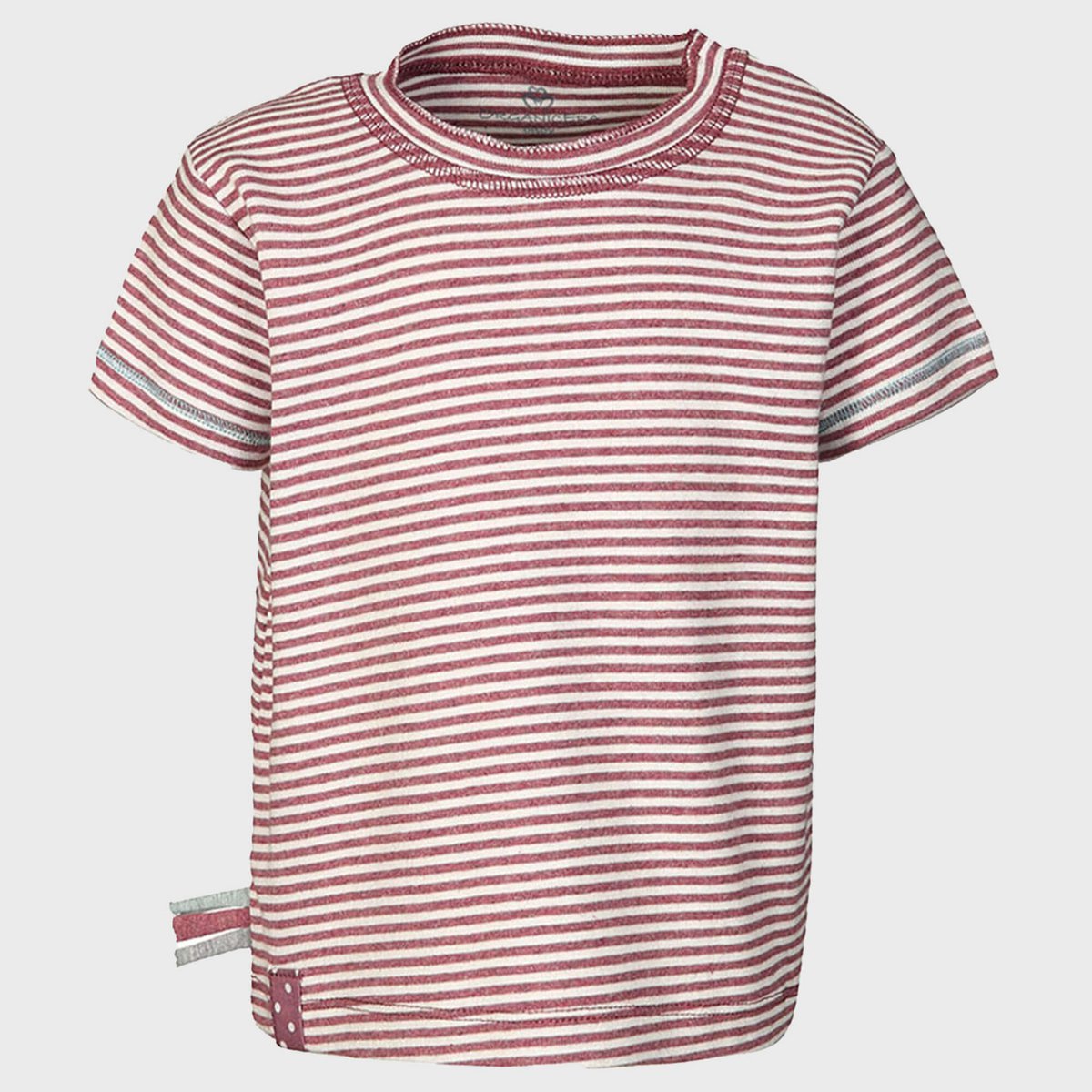 OrganicEra Biologisch baby S/S T-shirt, bordeaux gestreept