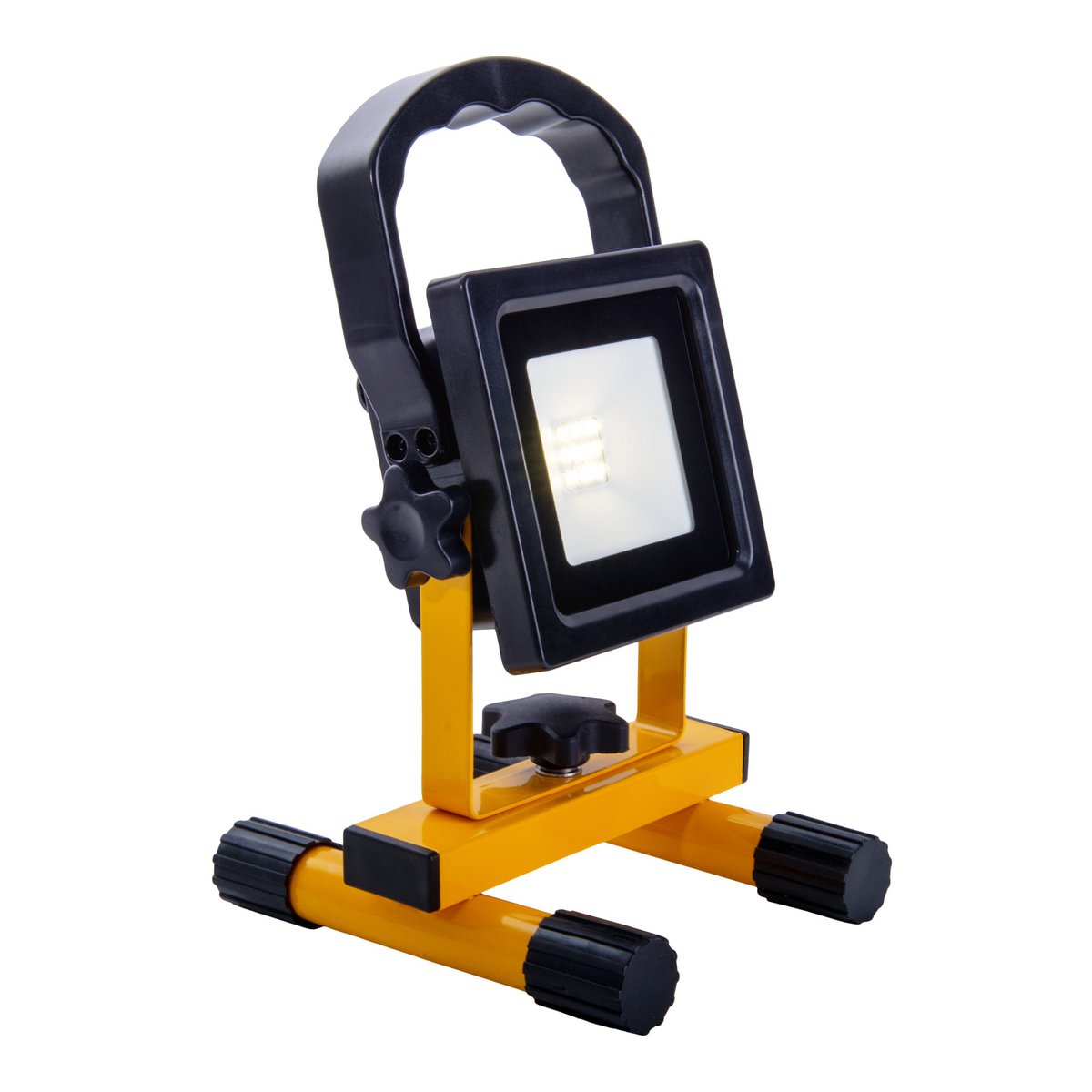 LED-spotlight "Pablo", gemaakt van zwart plastic met stevig ingebouwde LED's, praktisch voor garage, workshop en camping